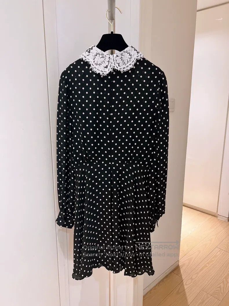 Valentino Valentino Black and white polka dot silk dress Size M / US 6-8 / IT 42-44 - 2 Thumbnail