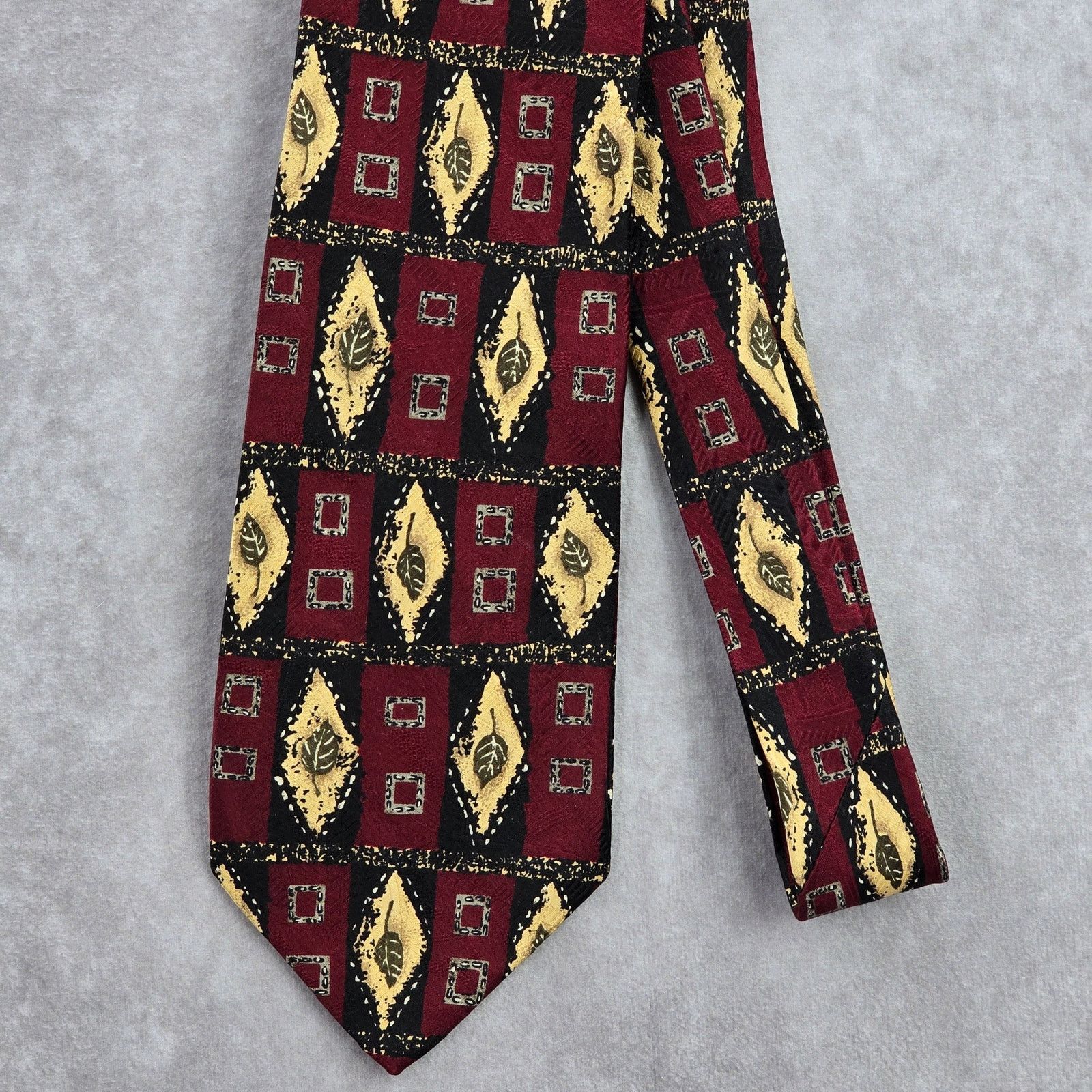 Robert Talbott Robert Talbott Nordstrom Leaf Red Gold Silk Italy Neck Tie Size 28 - 2 Thumbnail