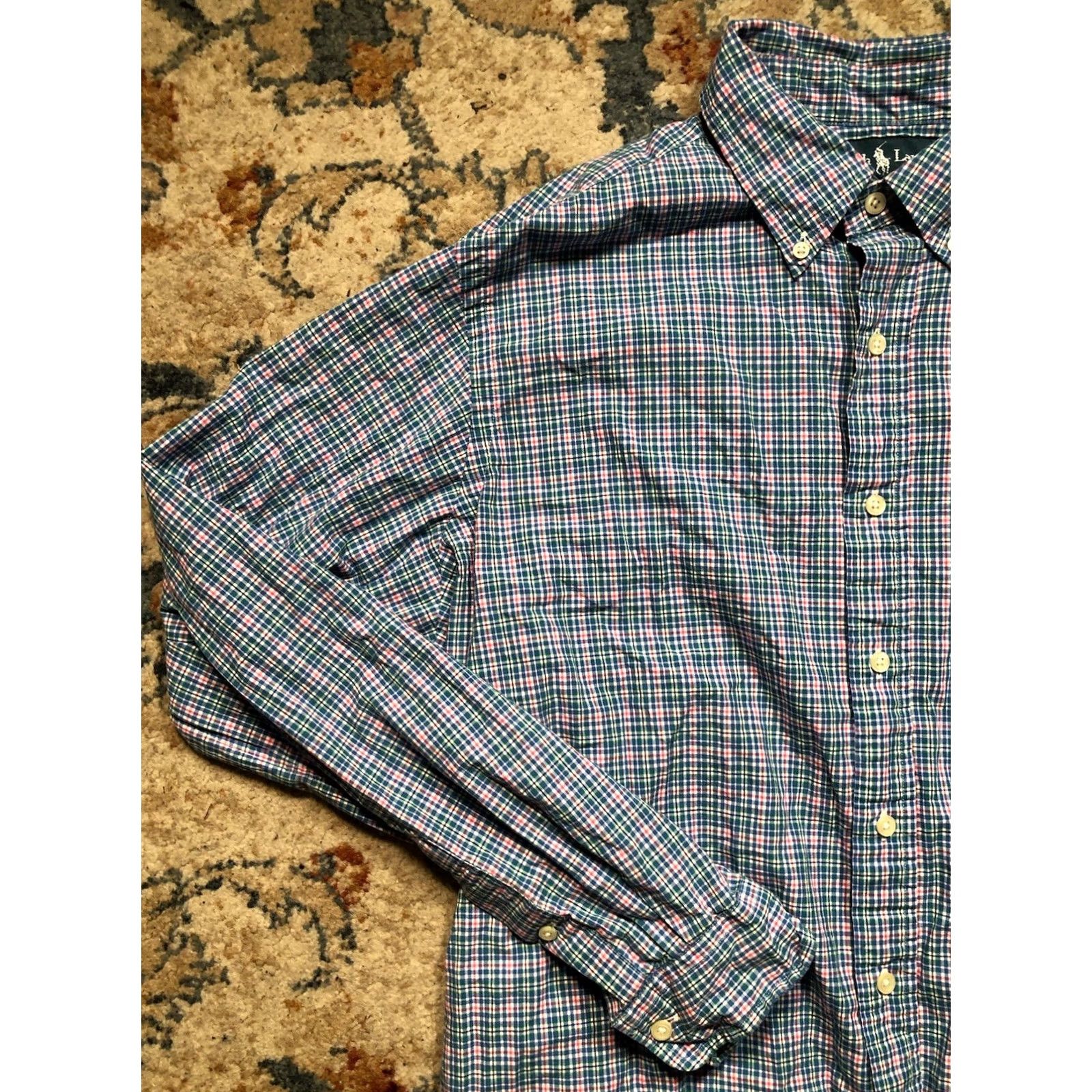 Ralph Lauren Ralph Lauren Shirt Mens Large Multicolor Madras Plaid Classic Fit Button-Up Long Sleeve Collared Logo Embroidered Cotton Woven Casual Business Size US L / EU 52-54 / 3 - 3 Thumbnail