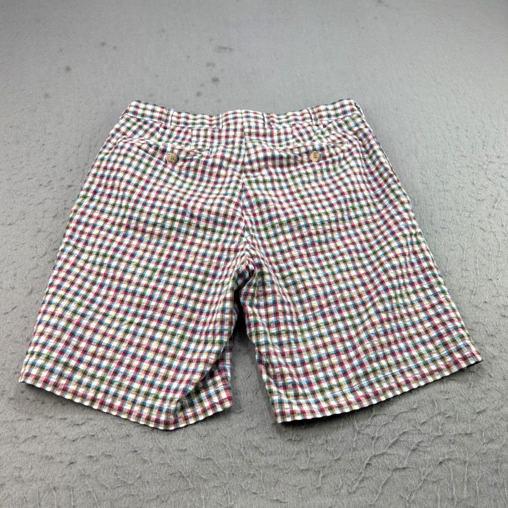 Peter Millar Peter Millar Shorts Mens 33 Plaid Multicolor Chino Seersucker Preppy Golf Cotton Short Size US 33 - 6 Thumbnail