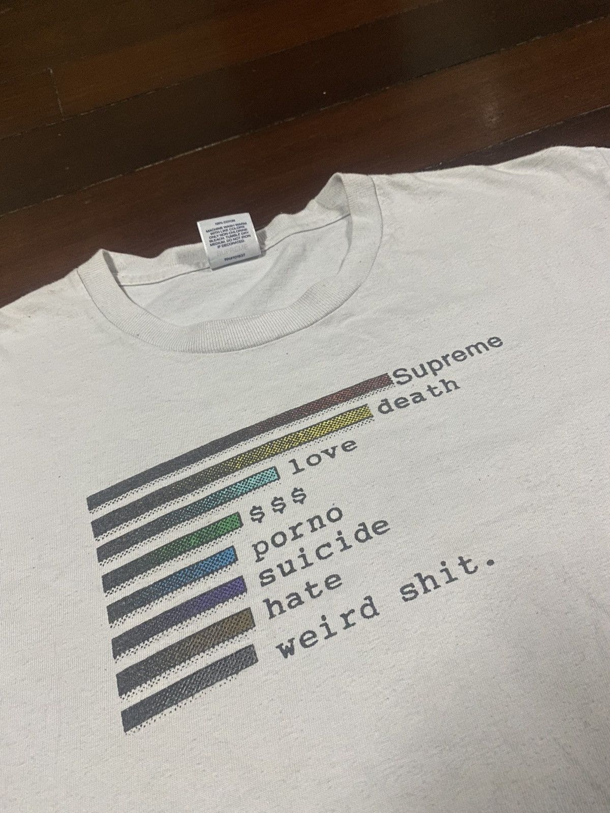 Supreme Supreme Chart Tee, white SS18, medium. Size US M / EU 48-50 / 2 - 5 Thumbnail