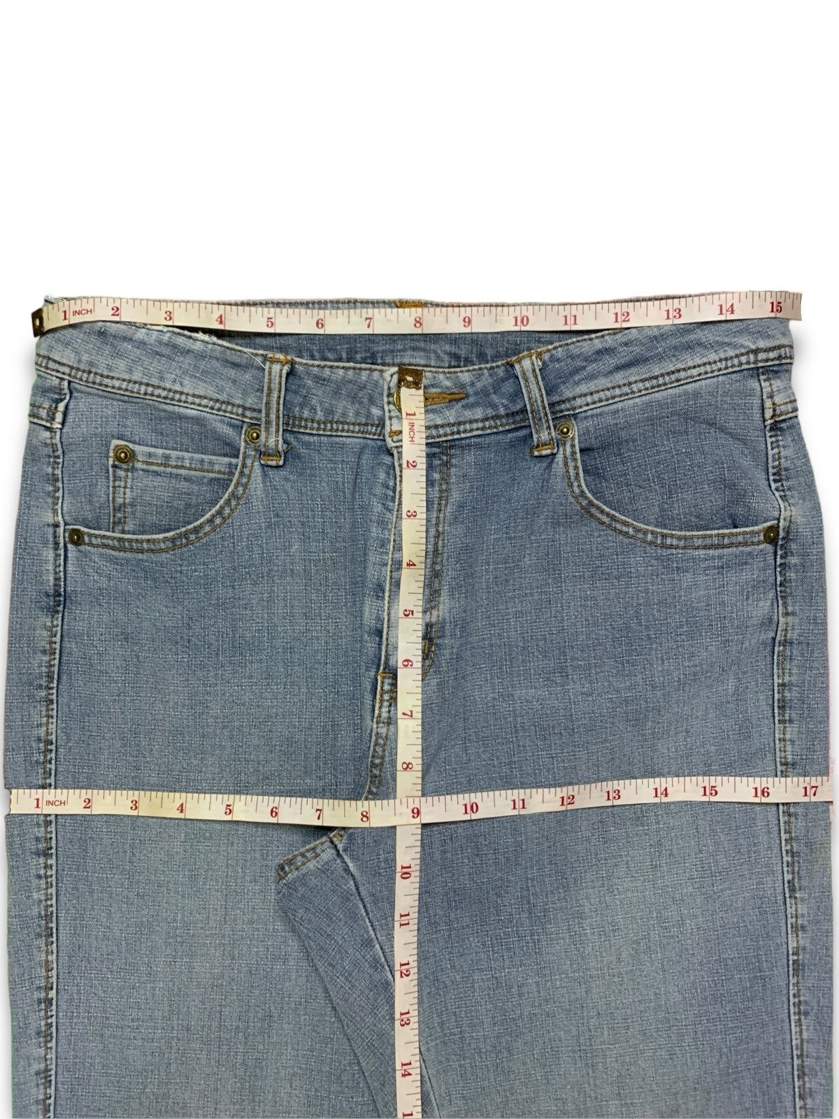 Japanese Brand SALES🔥Vintage Japanese Brand Faded Distressed Flare Jeans Size 31" - 10 Thumbnail