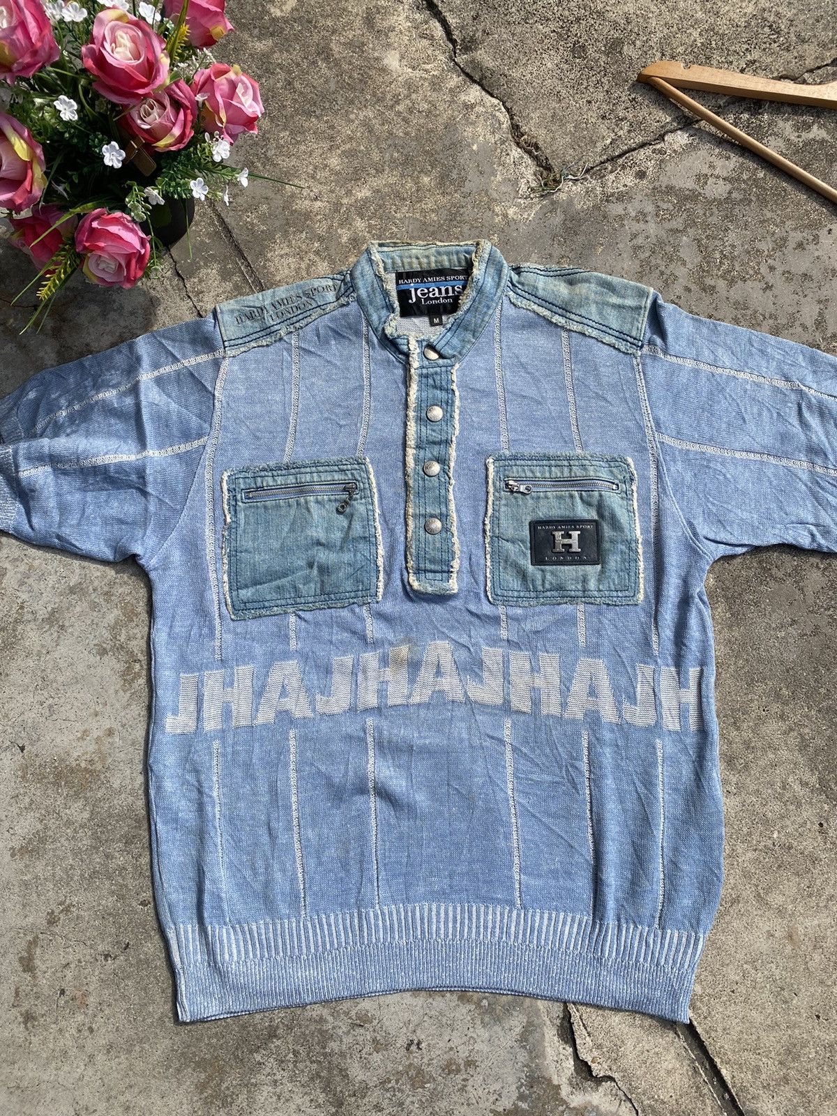 Hardy Amies × Vintage 🔥Rare 🔥 HARDY AMIES SPORT Short Sleeve Sweatshirt Size US M / EU 48-50 / 2 - 2 Thumbnail