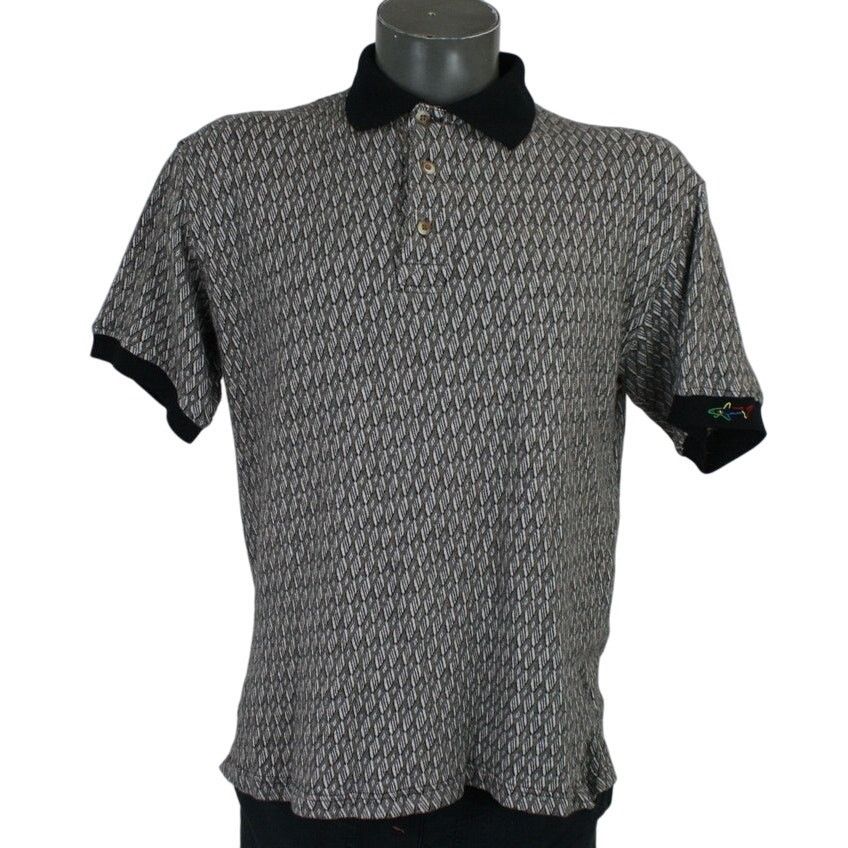 Greg Norman × Vintage Vintage Greg Norman Shark Logo Knit Abstract Pattern Polo Size US L / EU 52-54 / 3 - 1 Thumbnail