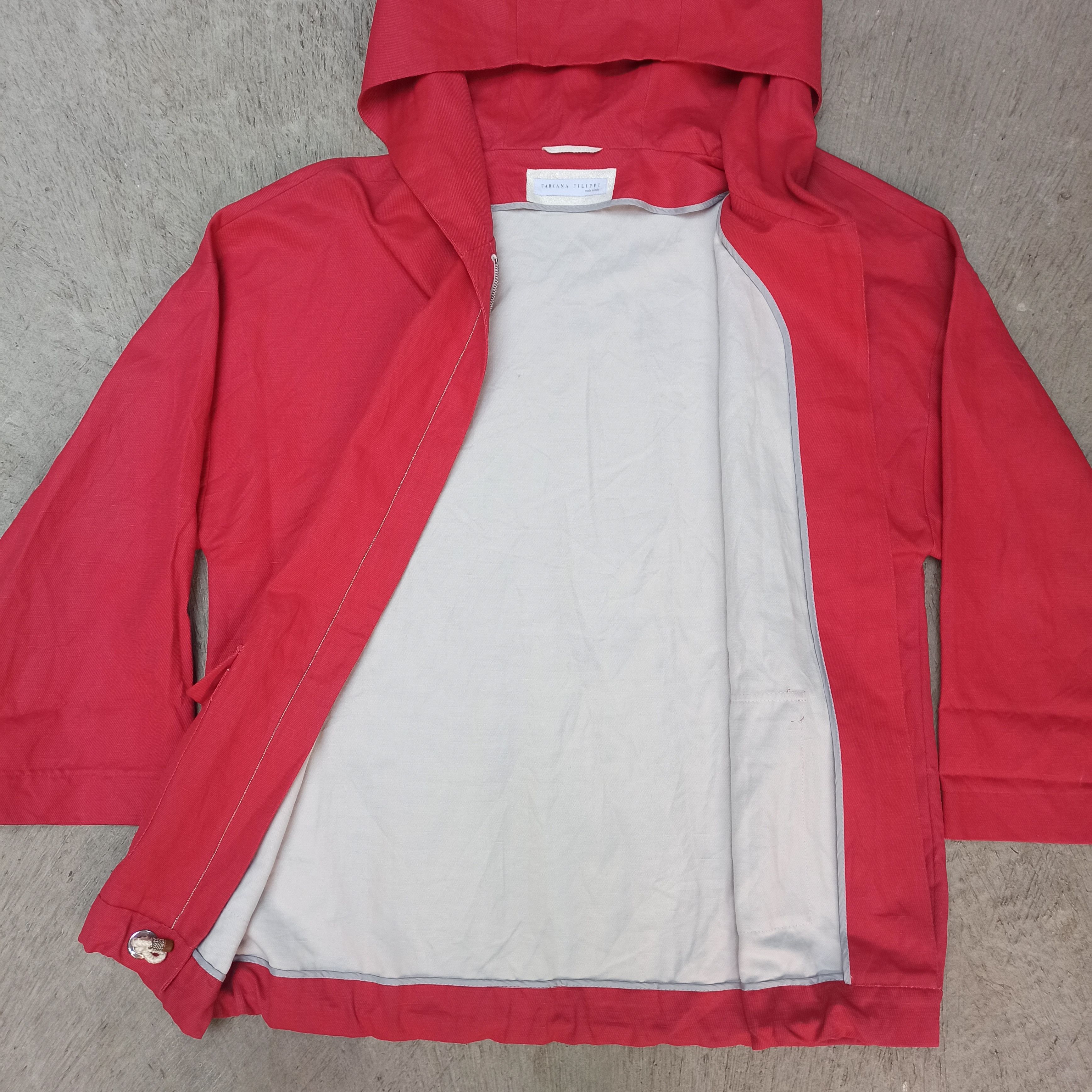 Fabiana Filippi Red Jacket Hoodie Fabiana Filippi Size XS / US 0-2 / IT 36-38 - 3 Thumbnail