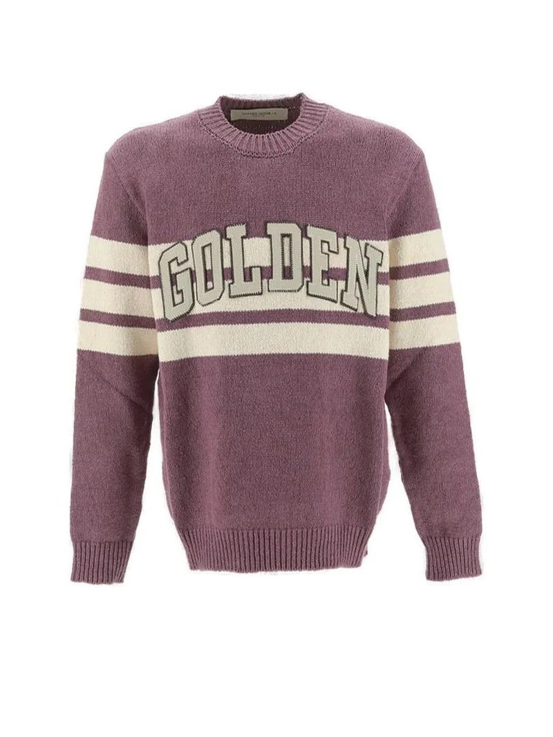 Golden Goose o1y0125 Logo Crewneck Sweater in Dark Nude/Cream Size US L / EU 52-54 / 3 - 1 Thumbnail