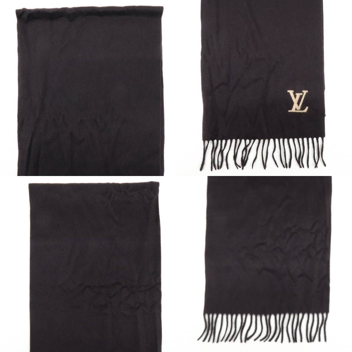 Louis Vuitton Louis Vuitton Logo Cashmere Scarf Black Size ONE SIZE - 3 Thumbnail