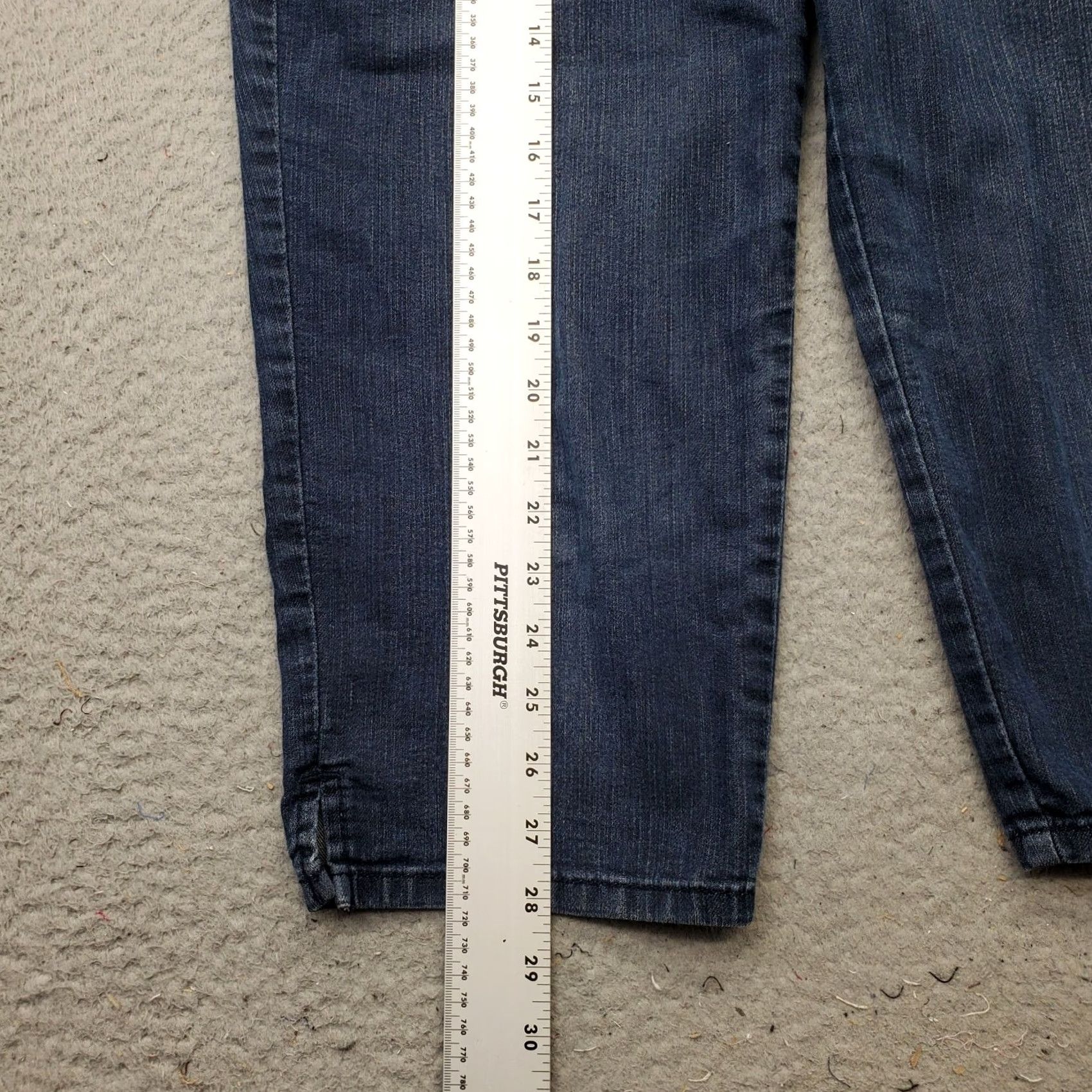 NYDJ NYDJ Womens Crop Jeans 6P Blue Denim 5-Pocket Stretch Straight Leg Ankle Slit Jeans Size 28" / US 6 / IT 42 - 3 Thumbnail