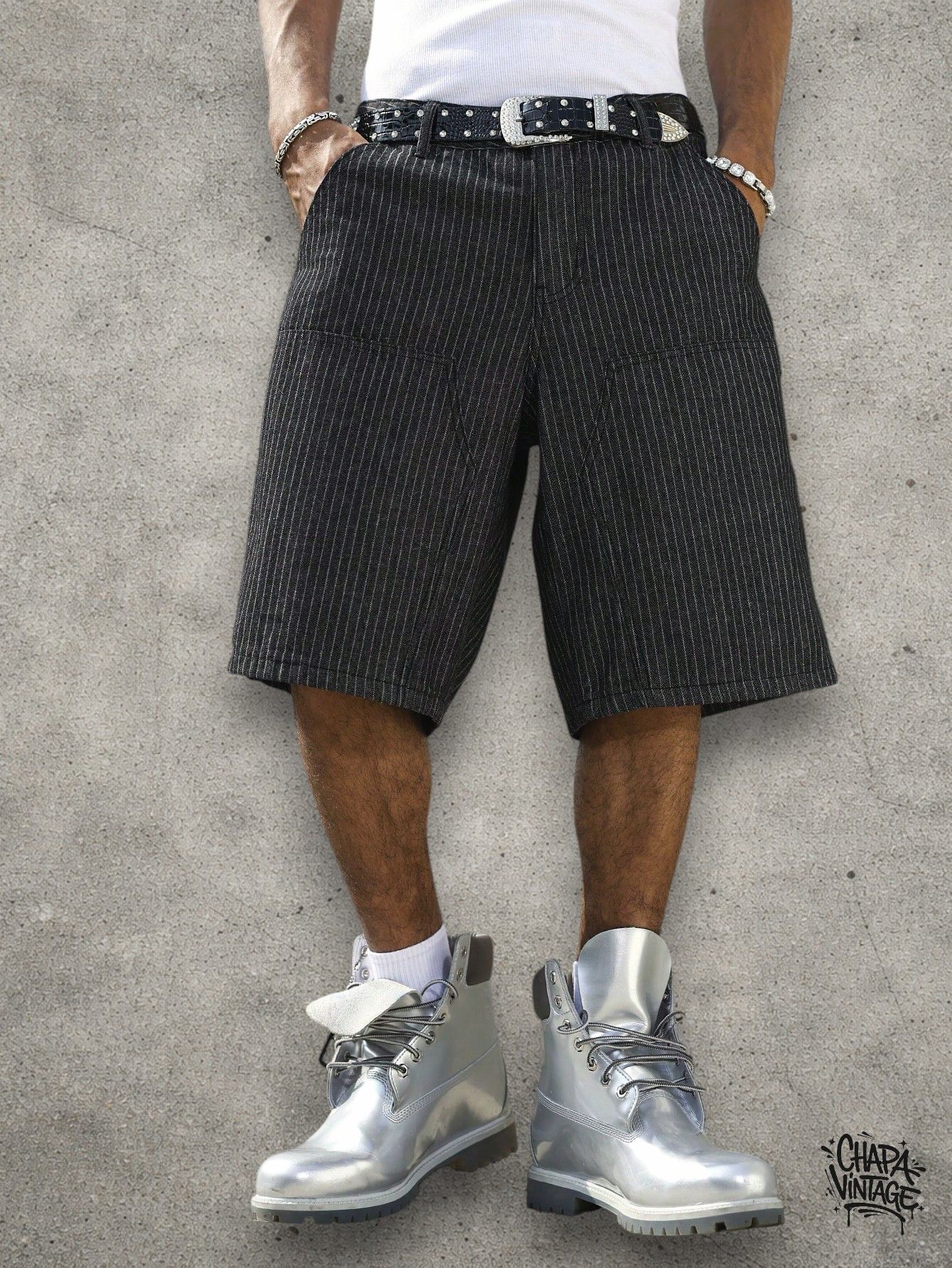 Japanese Brand Striped street shorts Size US 32 / EU 48 - 4 Thumbnail