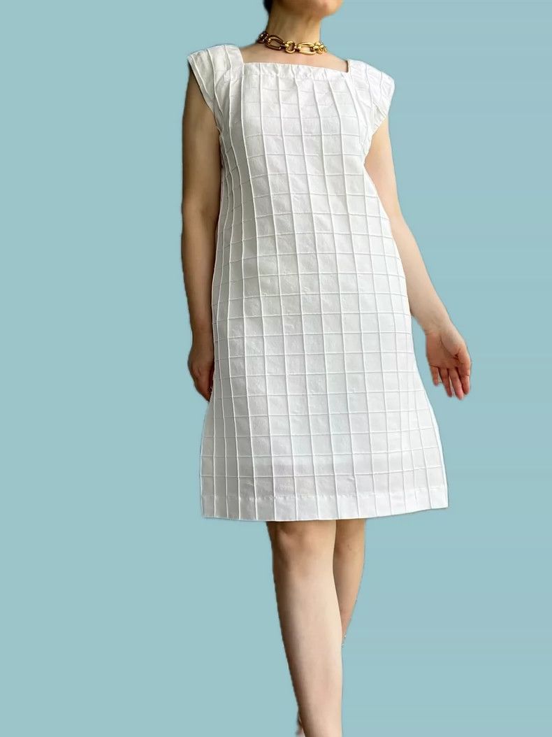 Issey Miyake Issey Miyake size:2 White main line three-dimensional chec Size M / US 6-8 / IT 42-44 - 1 Thumbnail
