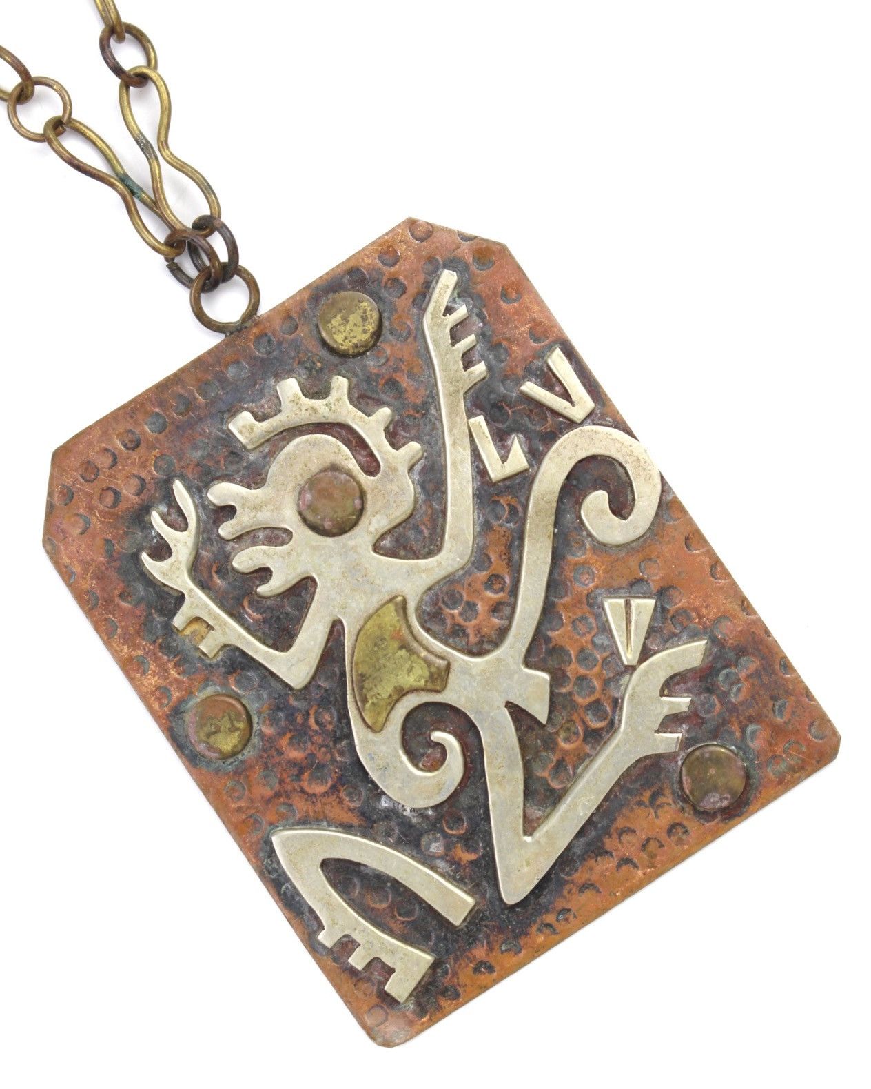 Vintage 1960S MEXICO MAYA MONKEY MODERNIST PENDANT NECKLACE Size ONE SIZE - 3 Thumbnail
