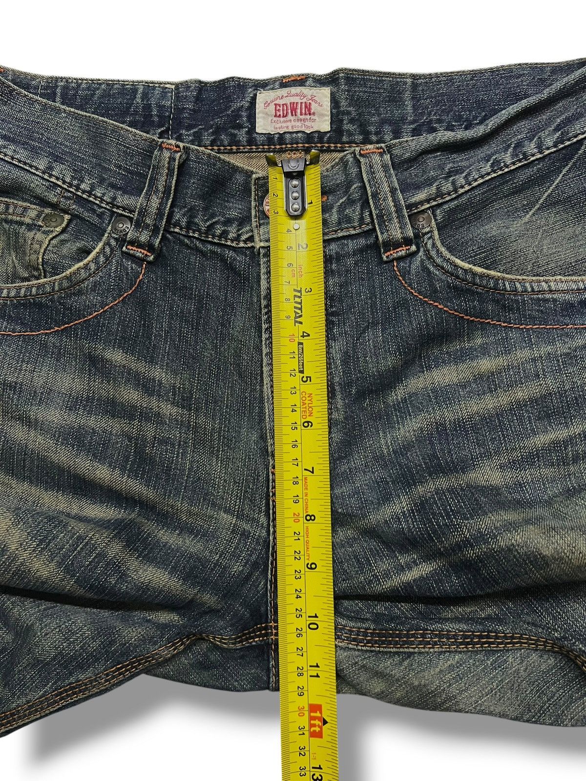 Edwin Loose Vintage Edwin 403XVS - Faded Mud Wash,Distressed Denim Size US 35 - 15 Thumbnail