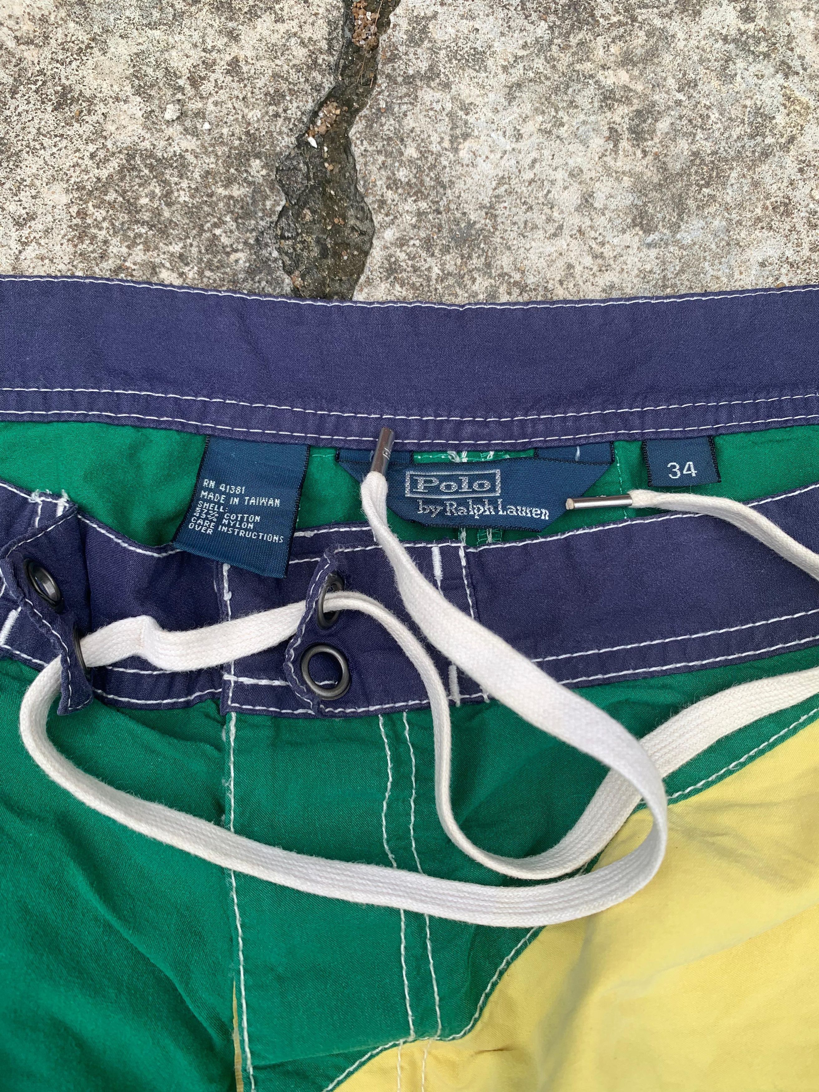 Polo Ralph Lauren × Vintage Polo Ralph Lauren Nylon Green Short Pants Size US 34 / EU 50 - 4 Thumbnail