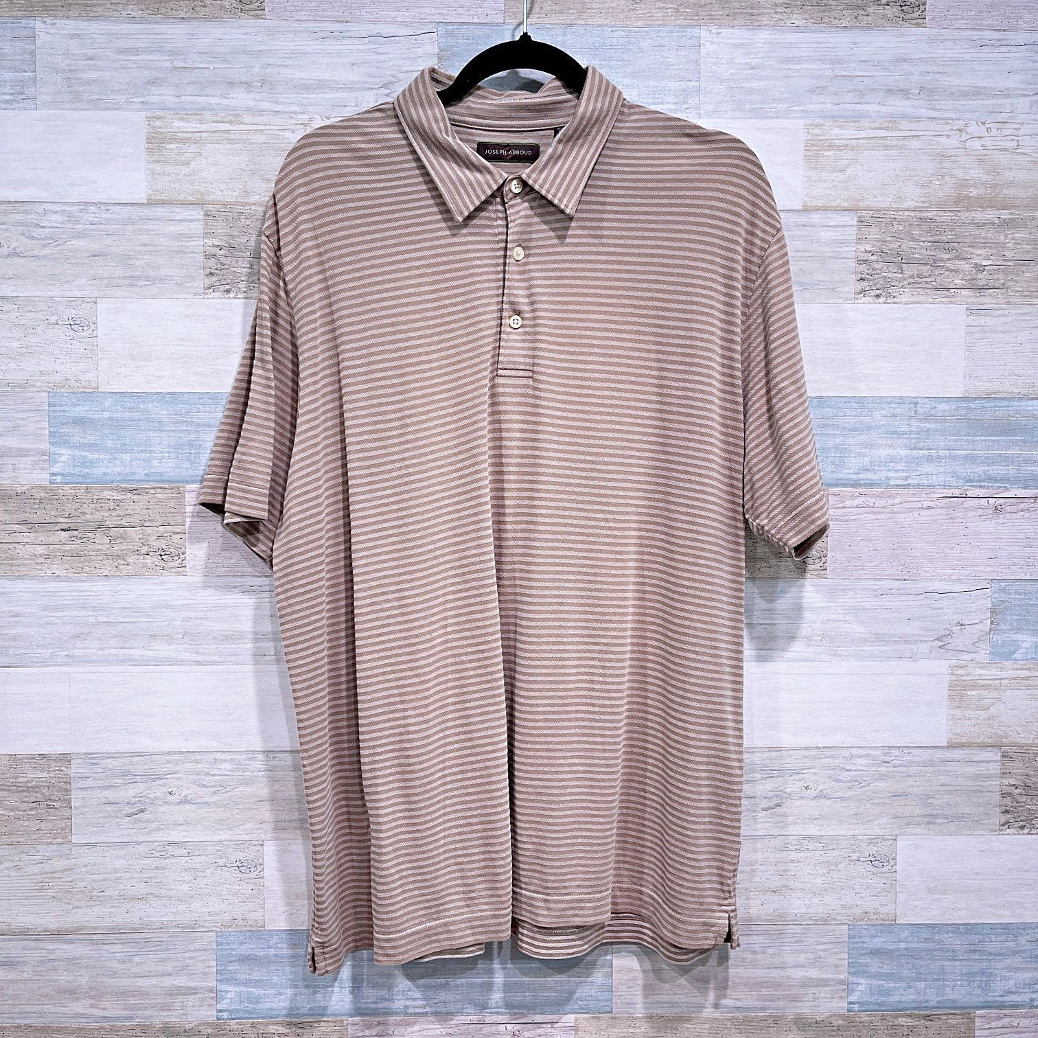 Joseph Abboud JOSEPH ABBOUD Pima Cotton Polo Shirt Taupe Brown Mens XL Size US XL / EU 56 / 4 - 1 Thumbnail