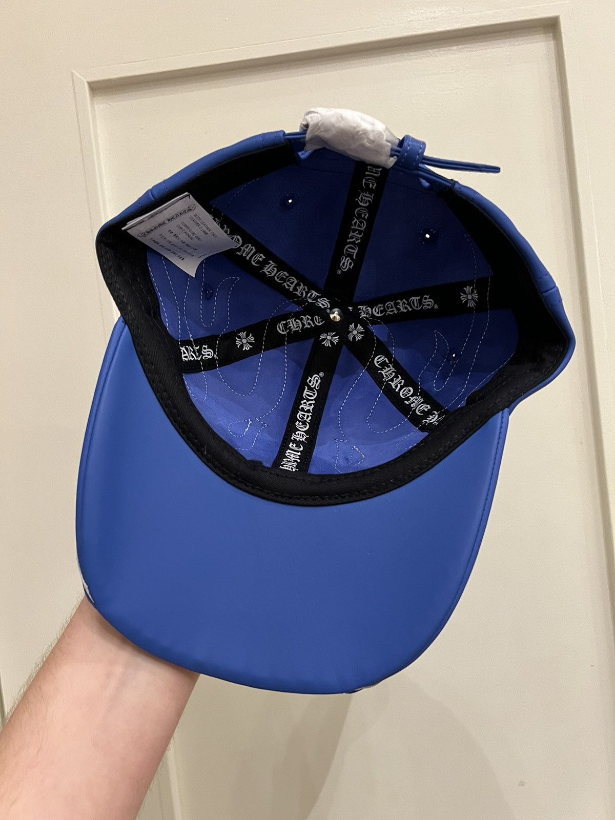 Chrome Hearts Chrome Hearts VIP Leather Flame Baseball Cap Blue Hat Size ONE SIZE - 7 Thumbnail