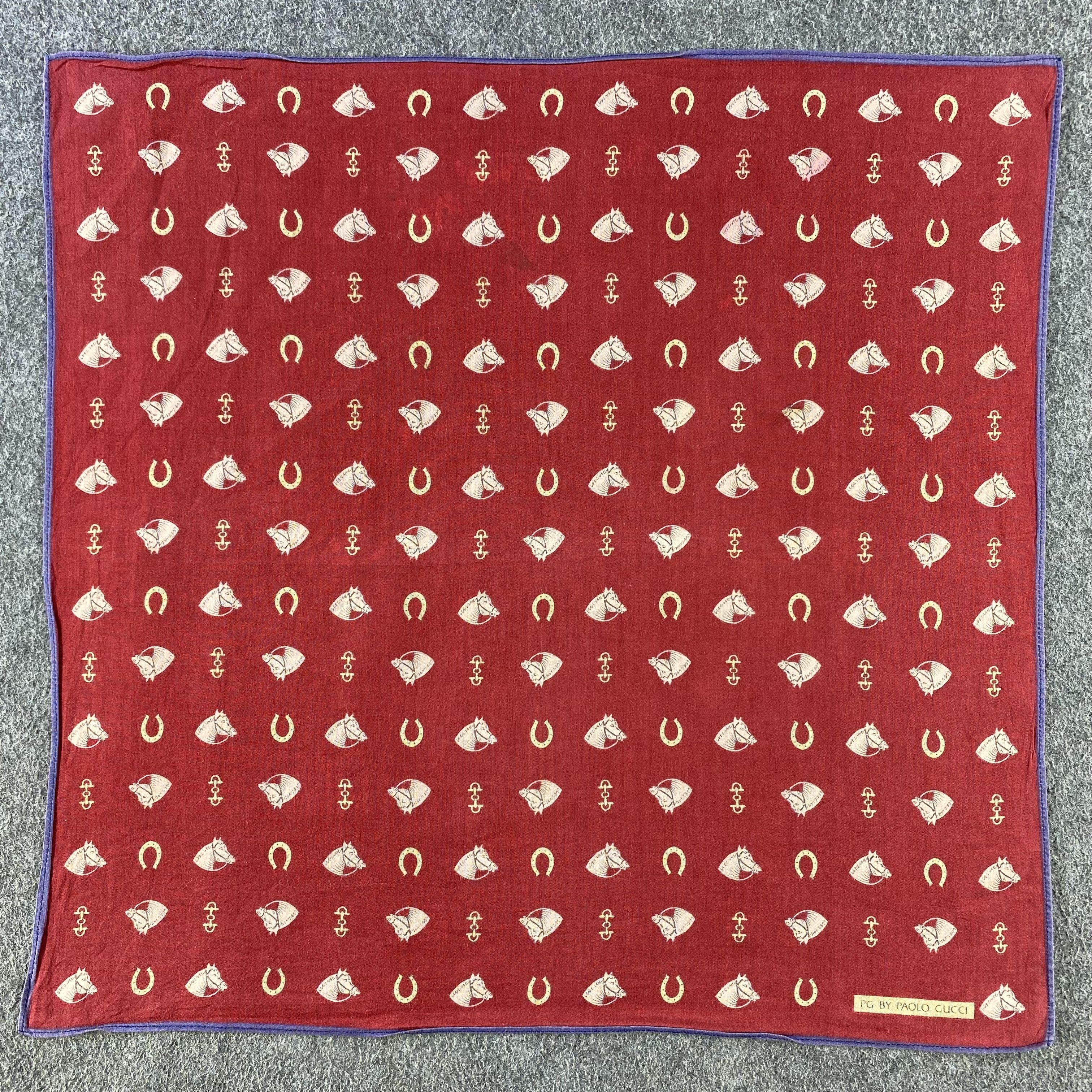 Paolo Gucci × Vintage Paolo Gucci Handkerchief/Neckerchief/Bandana HC747 Size ONE SIZE - 1 Thumbnail