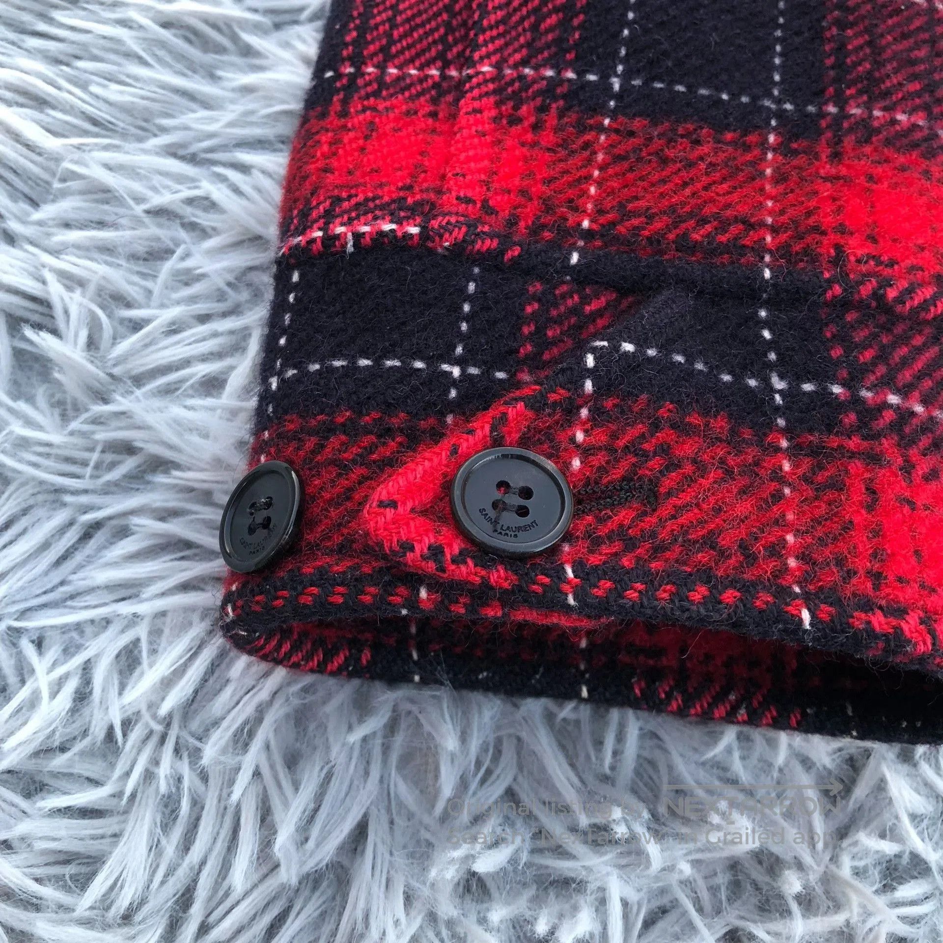 Saint Laurent Paris Saint Laurent 13FW Red Plaid Zip Jacket. Size US L / EU 52-54 / 3 - 3 Thumbnail