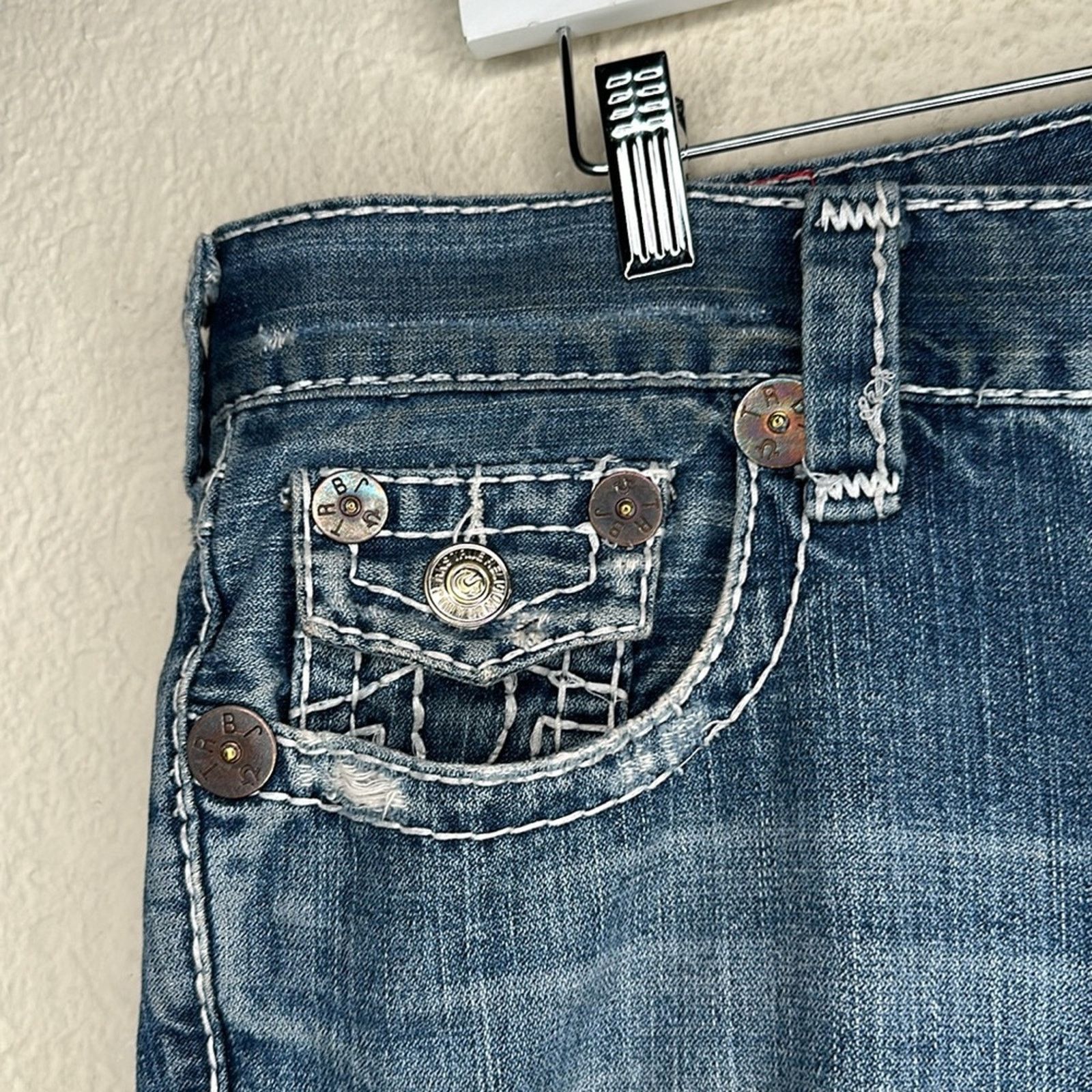 True Religion × Vintage VTG 90’S True Religion Joey Super T Twisted Flare Jean Sz 34 Size US 34 / EU 50 - 3 Thumbnail