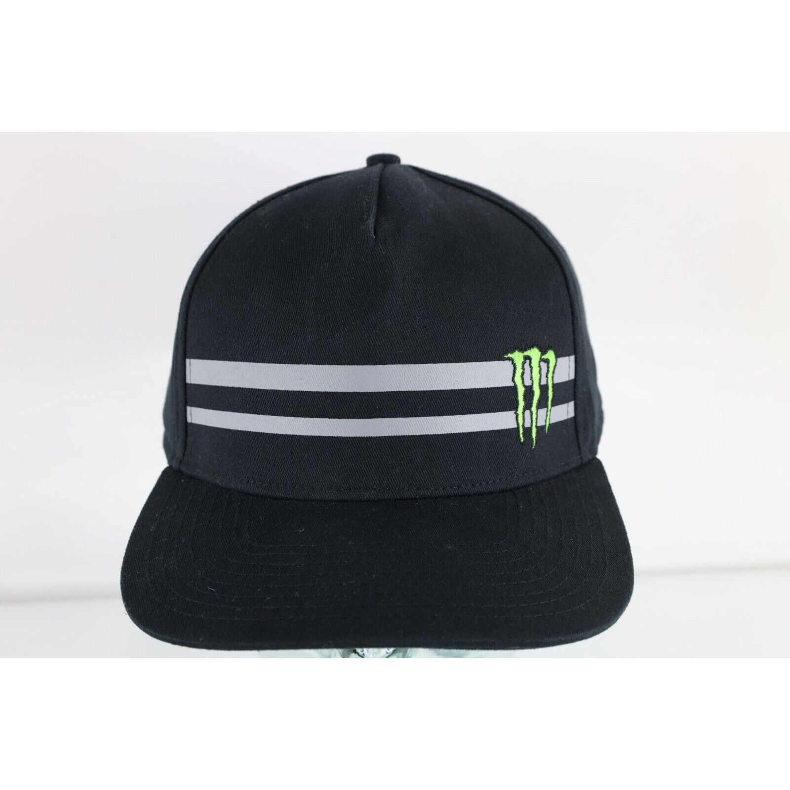 Vintage New Monster Energy Drink Striped Classic Logo Snapback Hat Size ONE SIZE - 1 Thumbnail