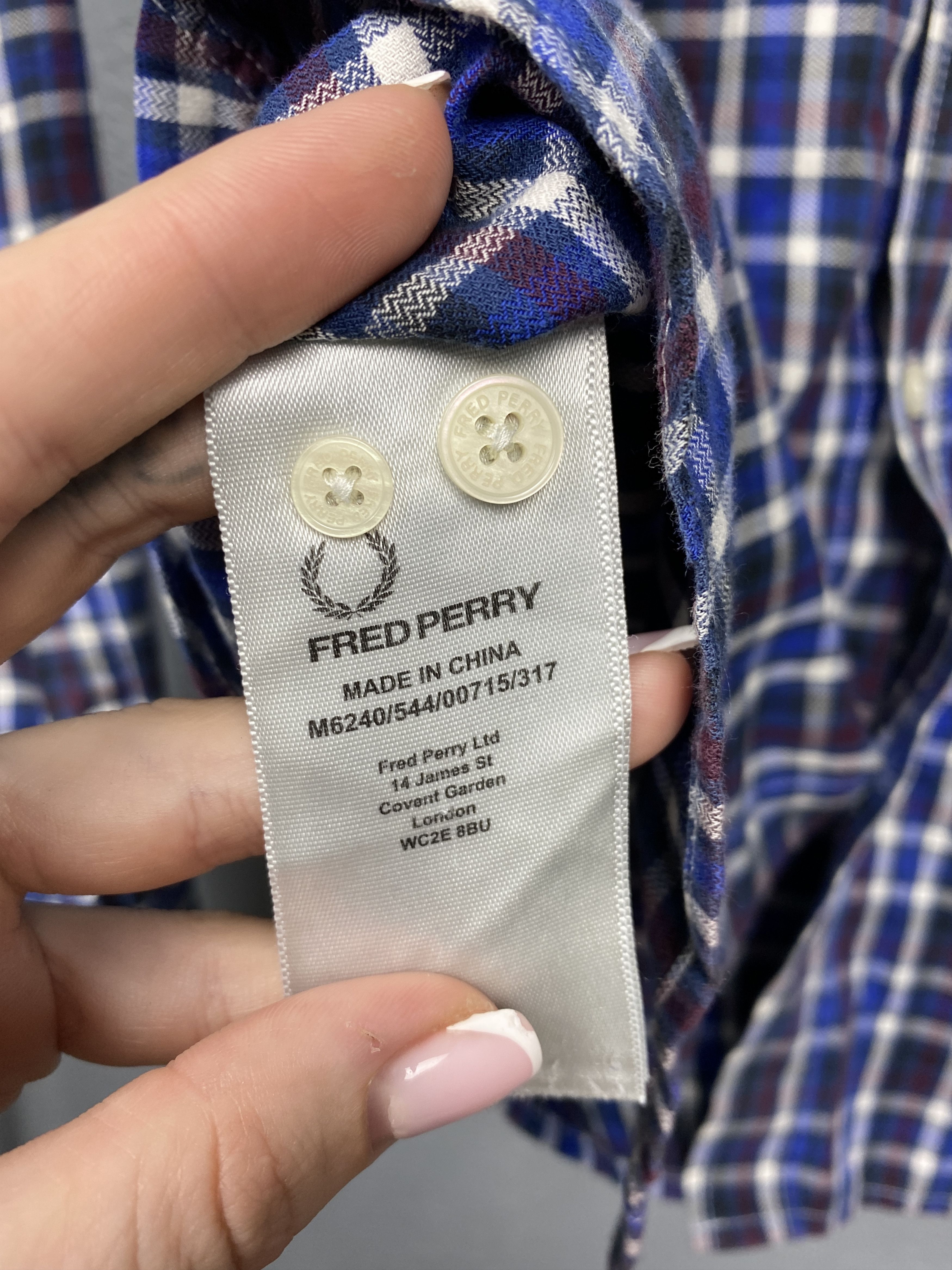 Fred Perry Fred Perry Mens Long Sleeve Plaid Shirt Size US S / EU 44-46 / 1 - 5 Thumbnail