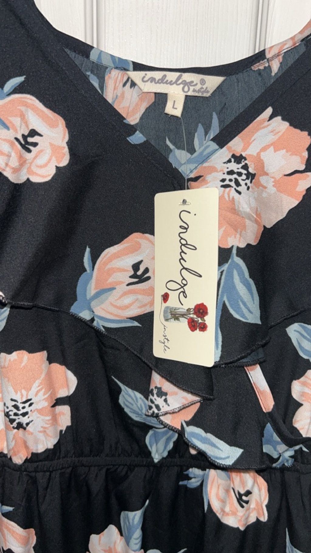 Other Women's Indulge Black Peach Floral High Low Dress L Size L / US 10 / IT 46 - 4 Thumbnail