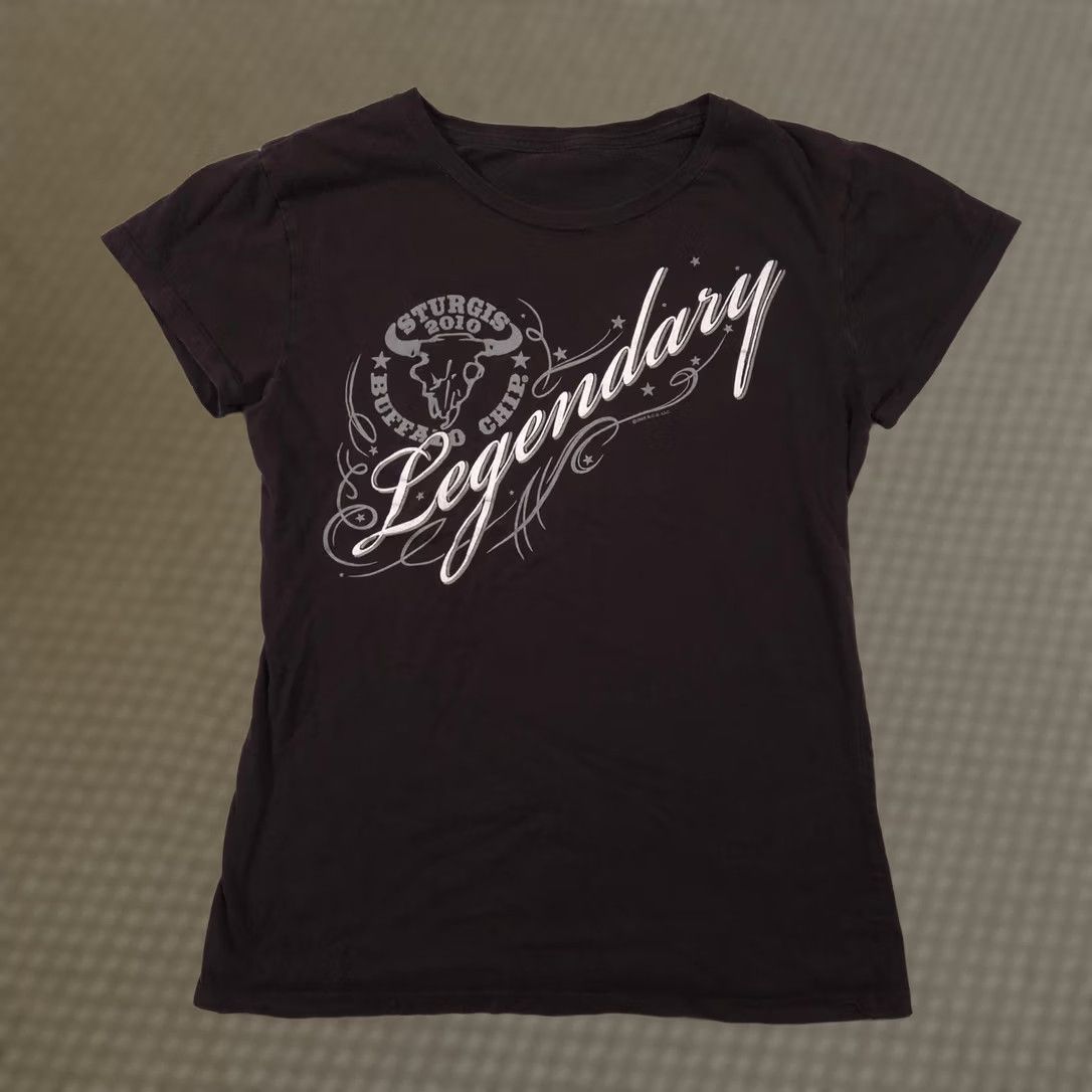 Vintage Sturgis Buffalo Chip Shirt Womens Small Black Legendary 2010 Motorcycle Tee Top Size S / US 4 / IT 40 - 1 Thumbnail