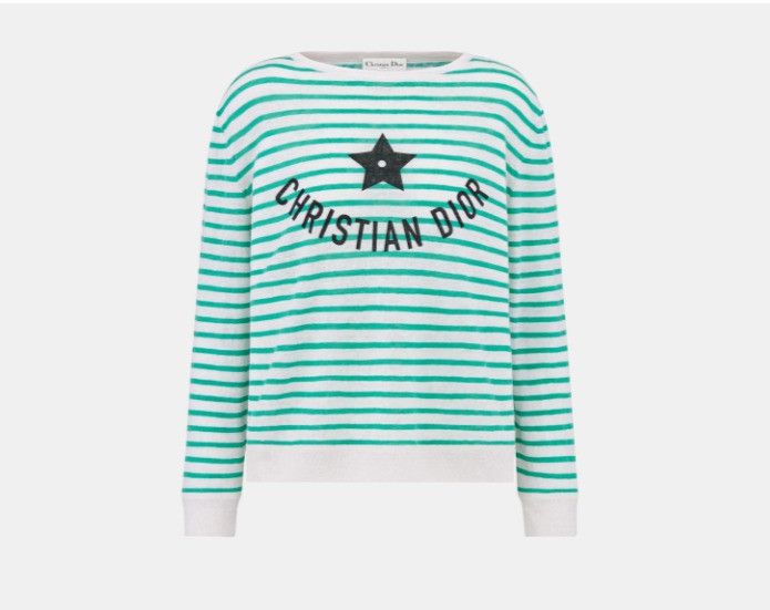 Dior o1w1db10425 444S51B Sweater in Aquamarina & White Size M / US 6-8 / IT 42-44 - 1 Thumbnail