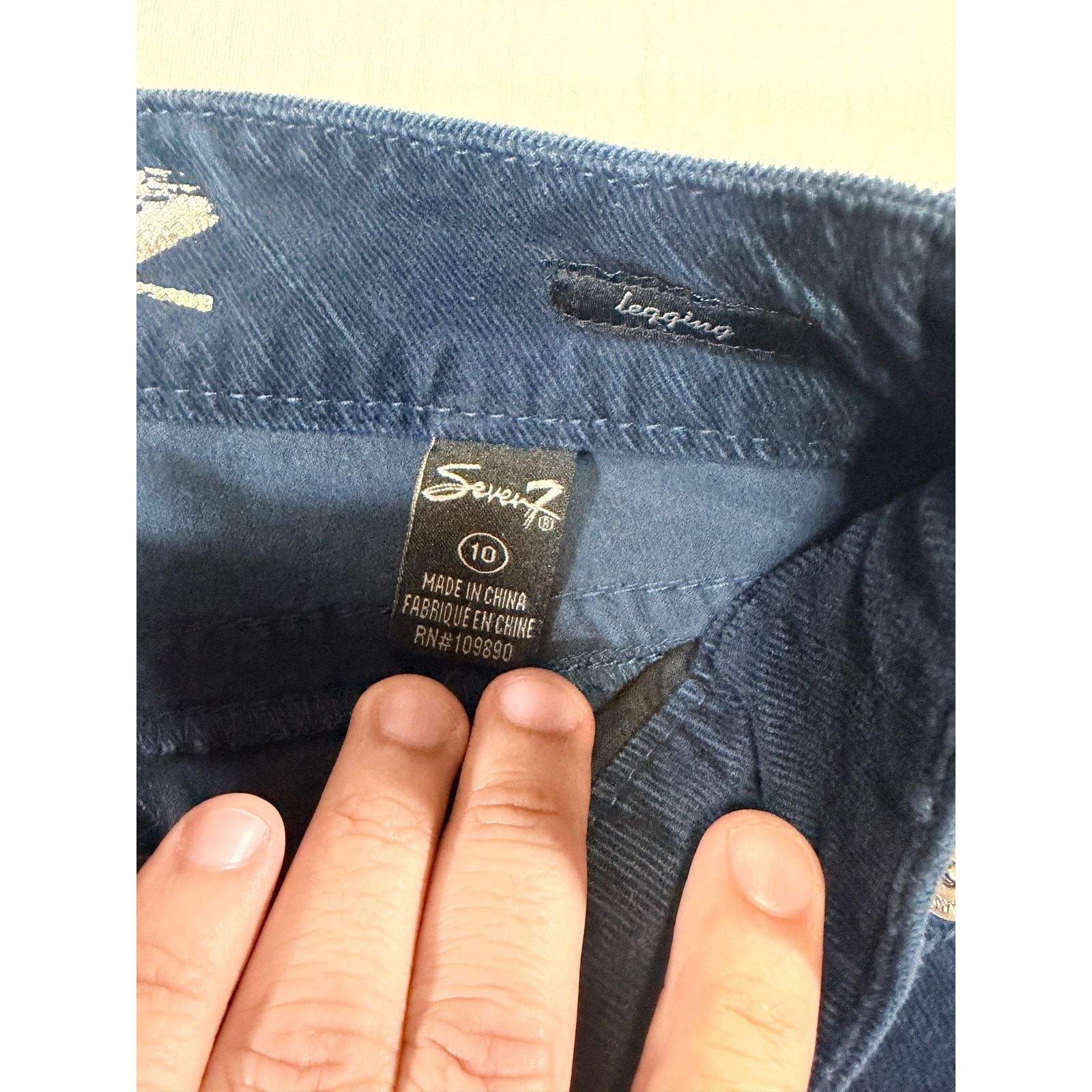 Seven 7 Seven7 Women’s Blue Corduroy Skinny Jeans Size 10 Stretch Size 32" / US 10 / IT 46 - 5 Thumbnail