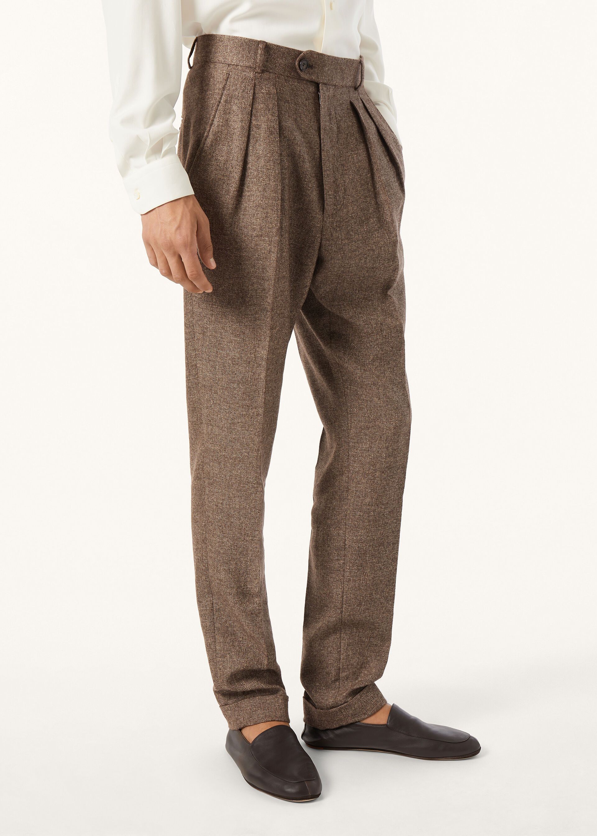 Loro Piana os11x0226 FAQ9694 Stafford Pant in Cronfield Brown Size US 32 / EU 48 - 4 Thumbnail