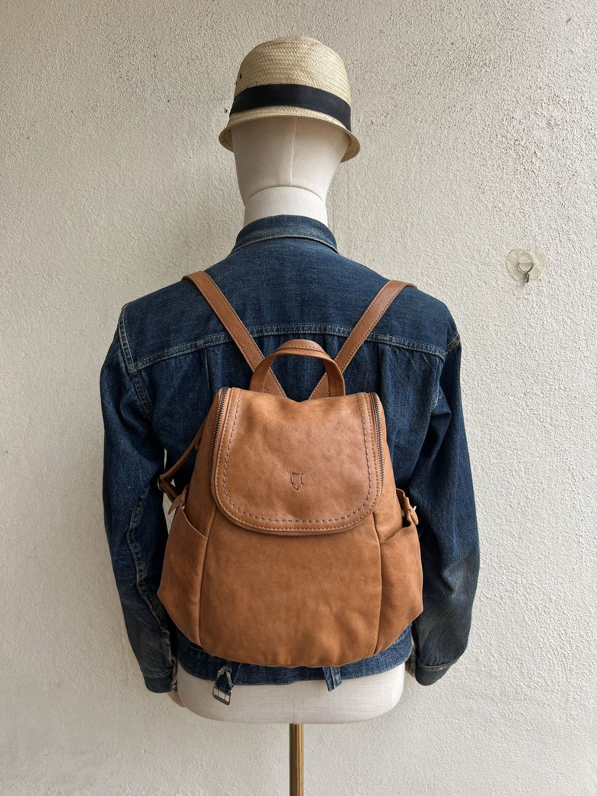 Leather Vintage Marmelo Tokyo Patina Leather Mini Backpack Bag Size ONE SIZE - 3 Thumbnail