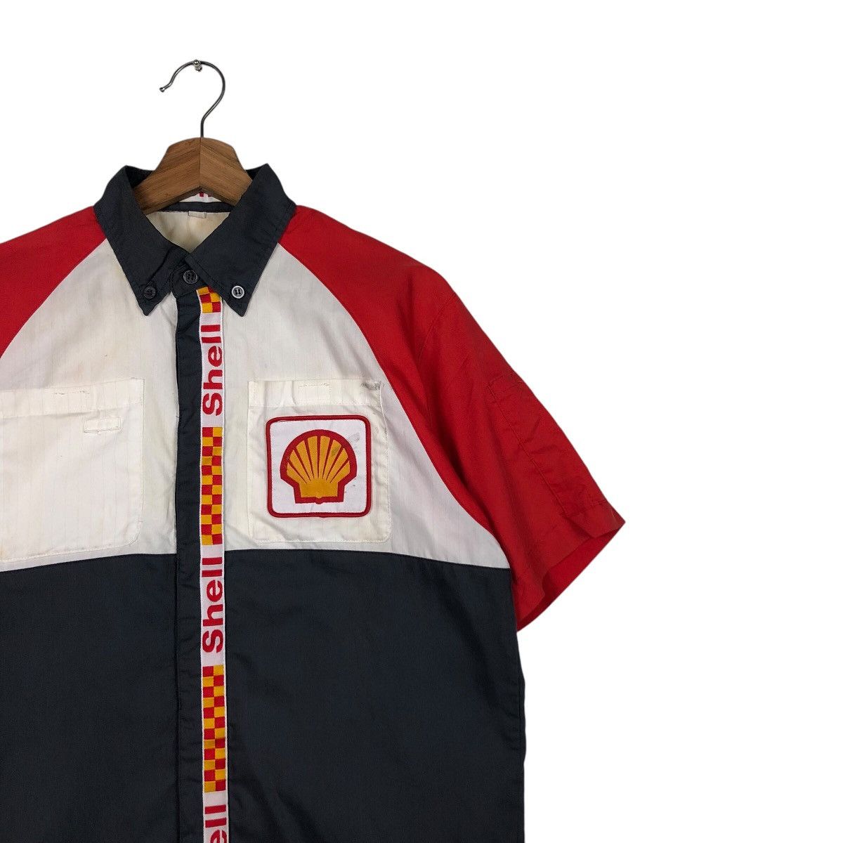 Japanese Brand × Vintage 📌Vintage Worker Shirt Racing Shell Big Logo Rare Style Size US M / EU 48-50 / 2 - 7 Thumbnail