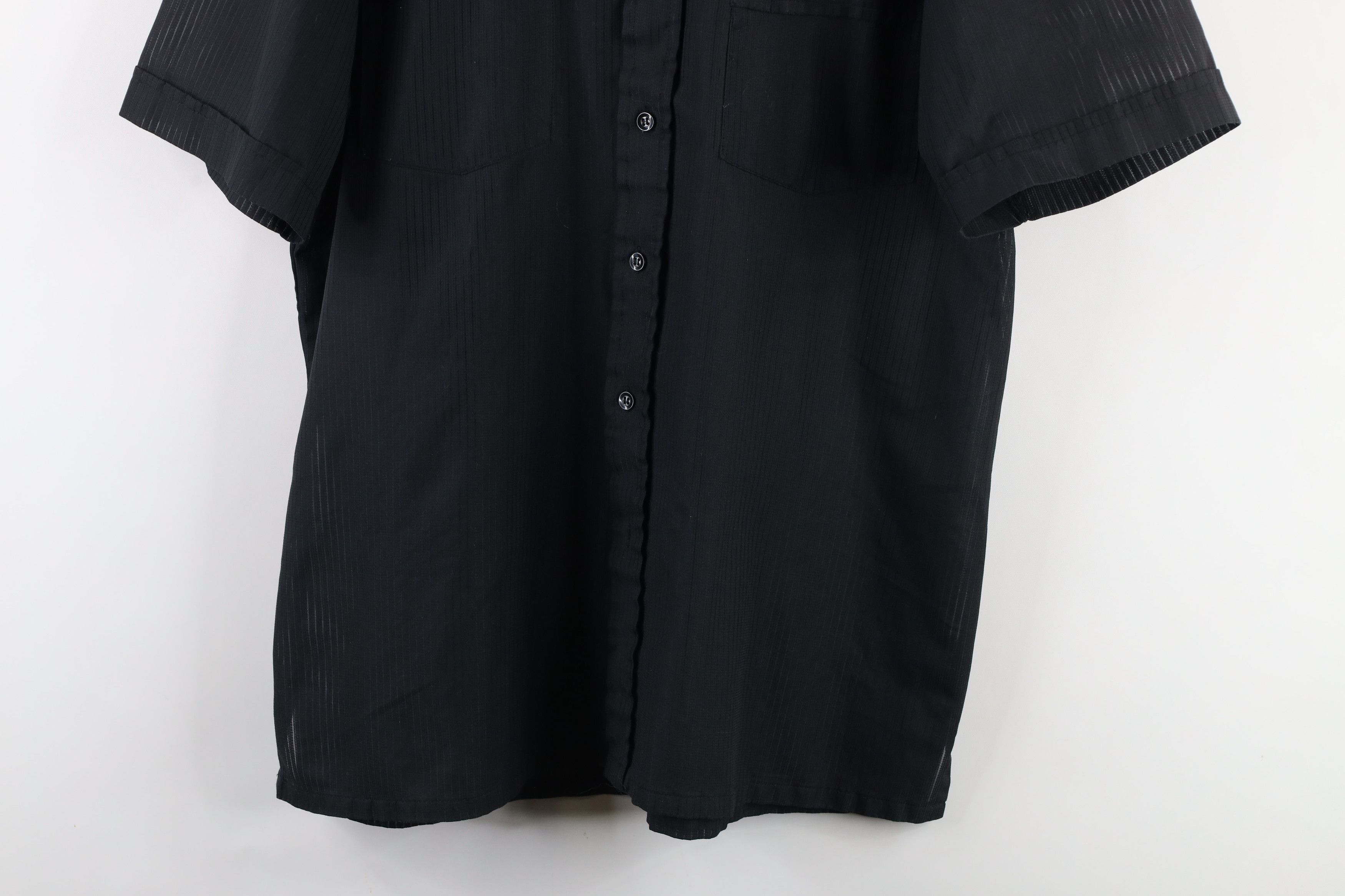 Vintage Vintage 90s Streetwear Striped Collared Button Shirt Black Size US L / EU 52-54 / 3 - 3 Thumbnail