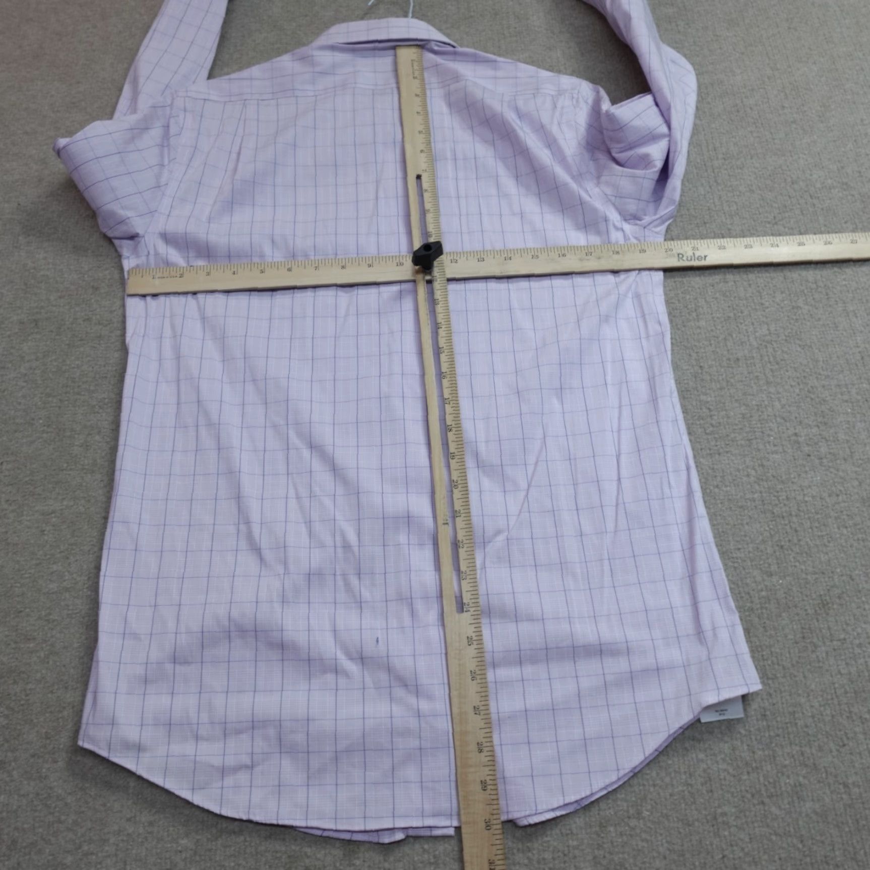 Ralph Lauren VINTAGE Lauren Ralph Lauren Shirt M Purple Blue Windowpane Plaid Stretch Slim Men Long Sleeve Button-Up Collared Size US M / EU 48-50 / 2 - 5 Thumbnail