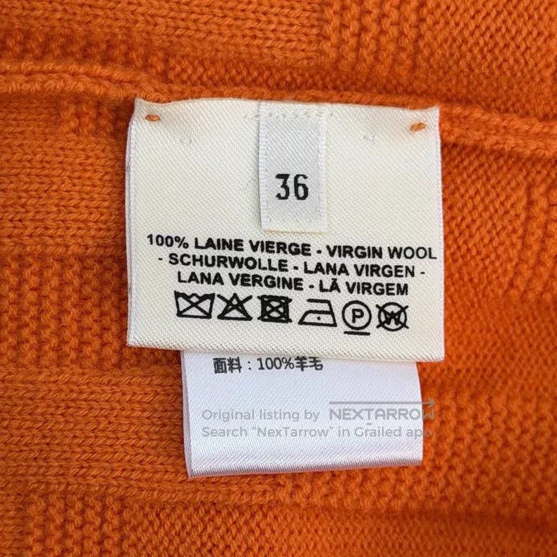 Hermes Hermes Orange Printed Wool Sweater Size XS / US 0-2 / IT 36-38 - 6 Thumbnail