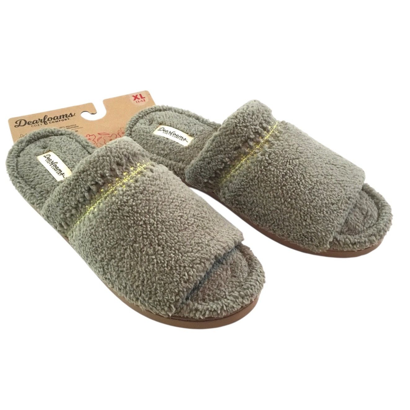Other Dearfoam Slippers NWT Cozy Comfort Green Slip-On XL 11-12 Size US 11 / IT 41 - 4 Thumbnail