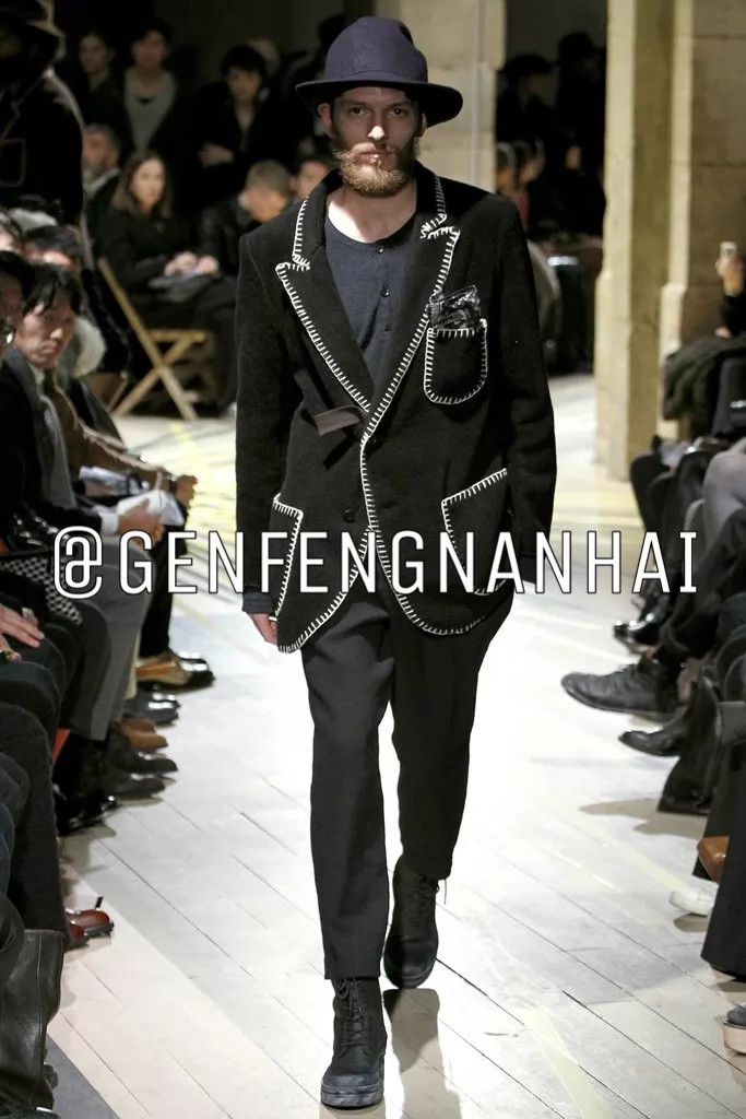 Yohji Yamamoto Yohji Yamamoto 12AW Hand-sewn Contrast Wool Blazer Size US M / EU 48-50 / 2 - 4 Thumbnail