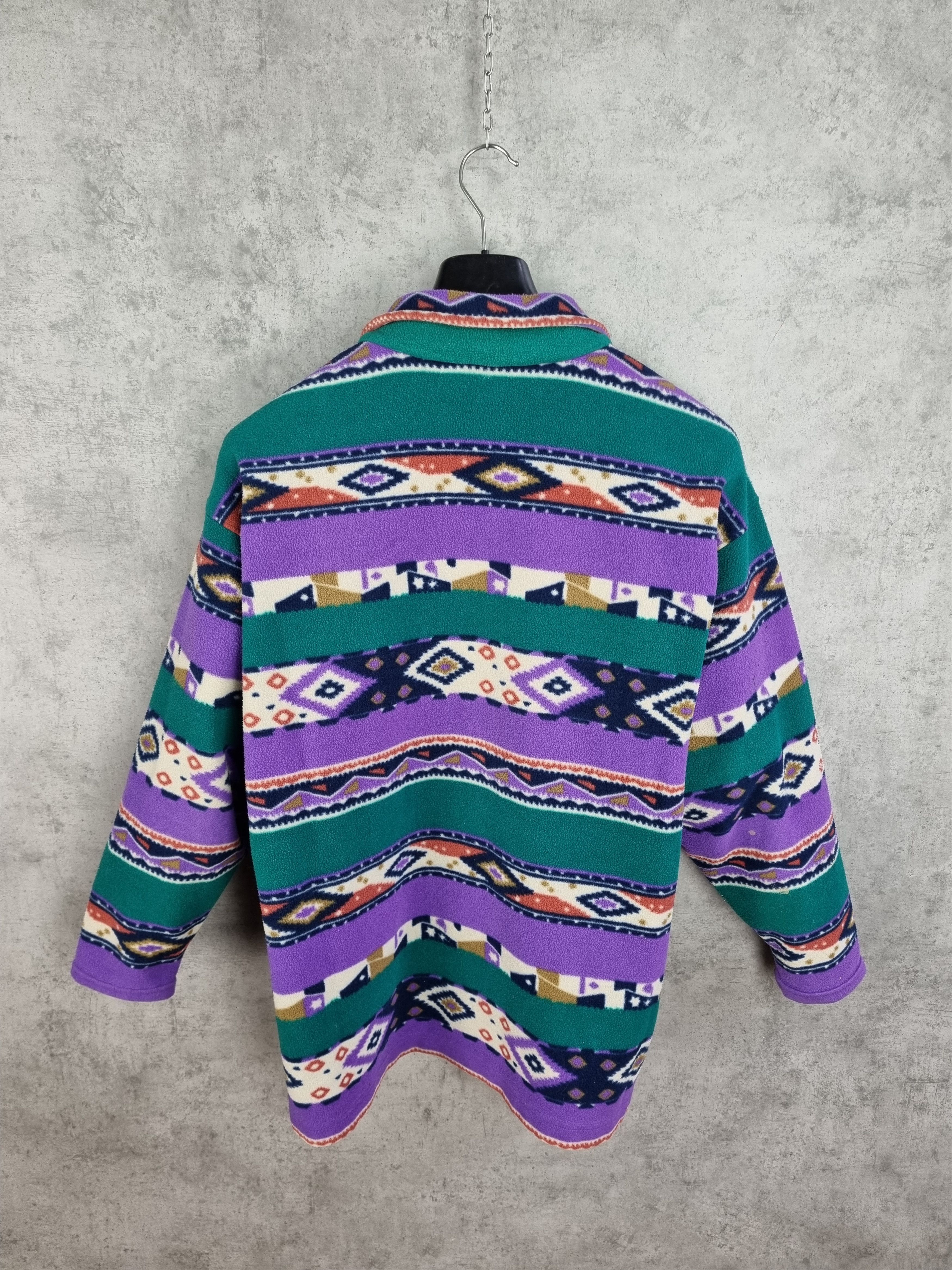 Sergio Tacchini × Vintage Vintage Sergio Tacchini Aztec Navajo Fleece Pullover Size US XL / EU 56 / 4 - 7 Thumbnail