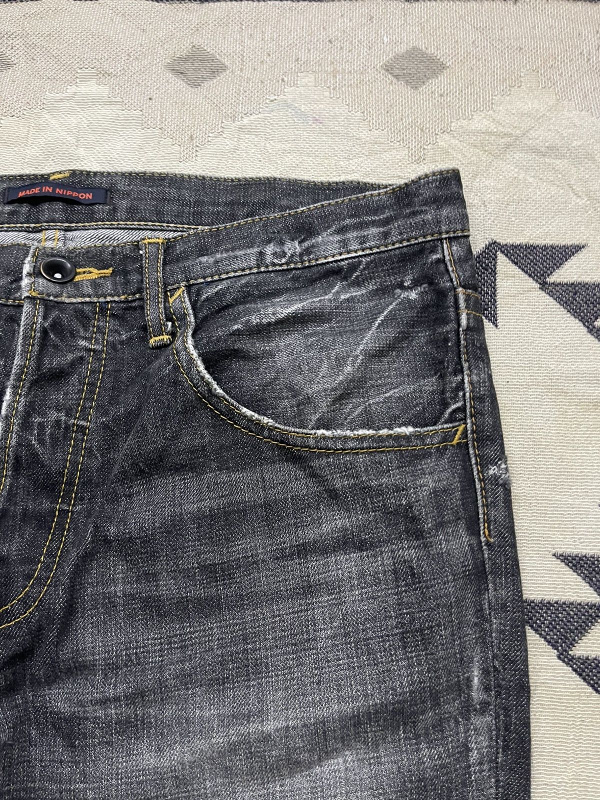 If Six Was Nine 2000s BLUE WAY DISTRESSED MUDMAD IF6WAS9 STYLE DENIM JEANS Size US 32 / EU 48 - 10 Thumbnail