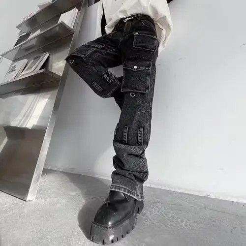 VIBE Cargo Utility Washed Wide Leg Jeans Size US 32 / EU 48 - 7 Thumbnail