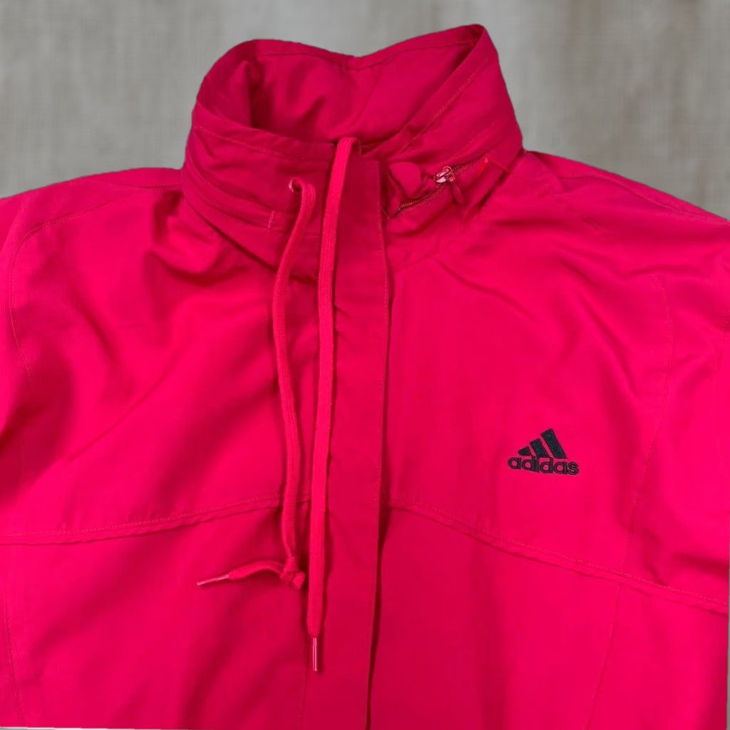 Adidas Adidas Jacket Women Large Pink Windbreaker Rain Coat Lightweight Zip Wind-Resistant All Seasons Packable Full Zip Sports Coat Womens Size L / US 10 / IT 46 - 1 Thumbnail