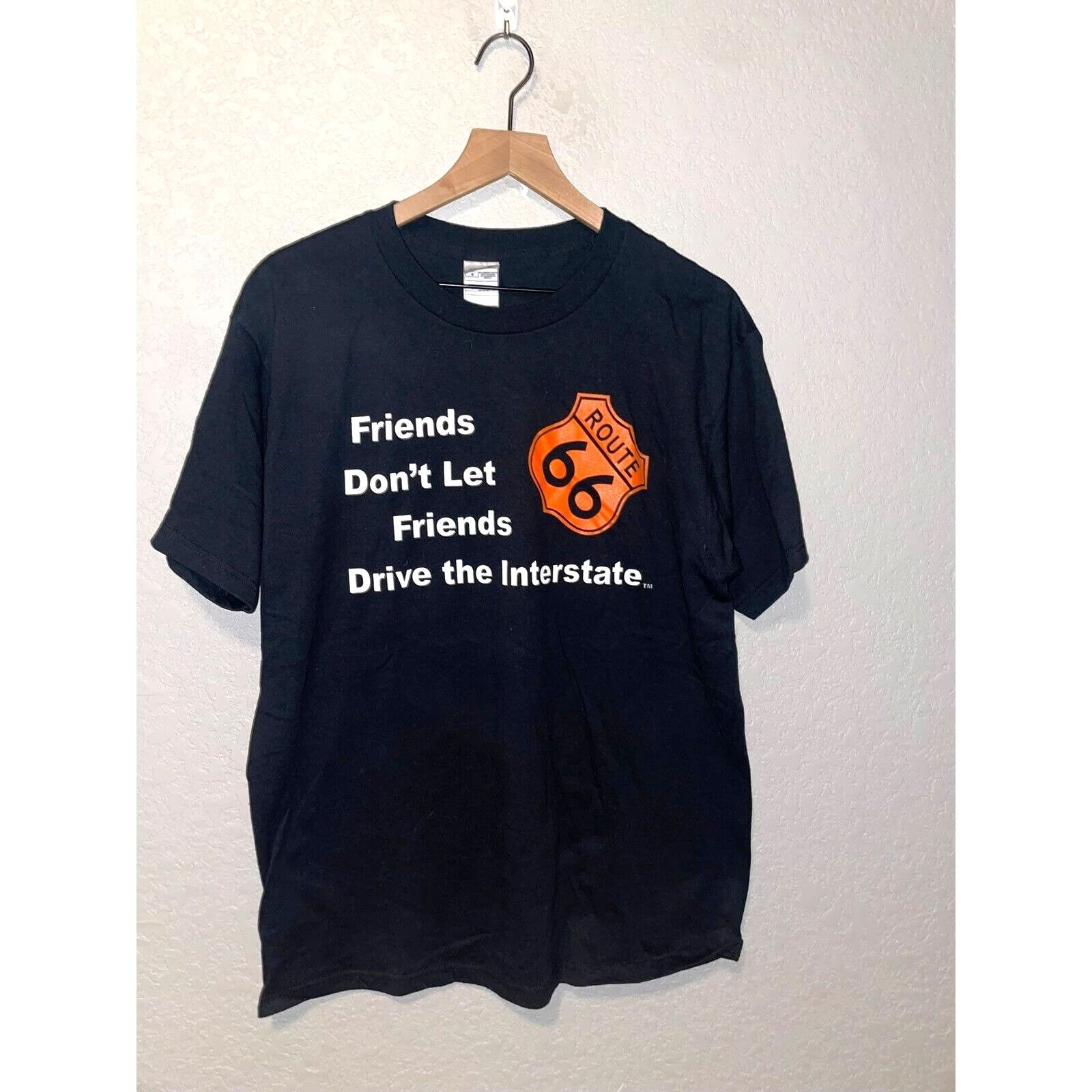 Fruit Of The Loom Route 66 Shirt Friends Don't Let Friends Black Large Tee Size US L / EU 52-54 / 3 - 1 Thumbnail