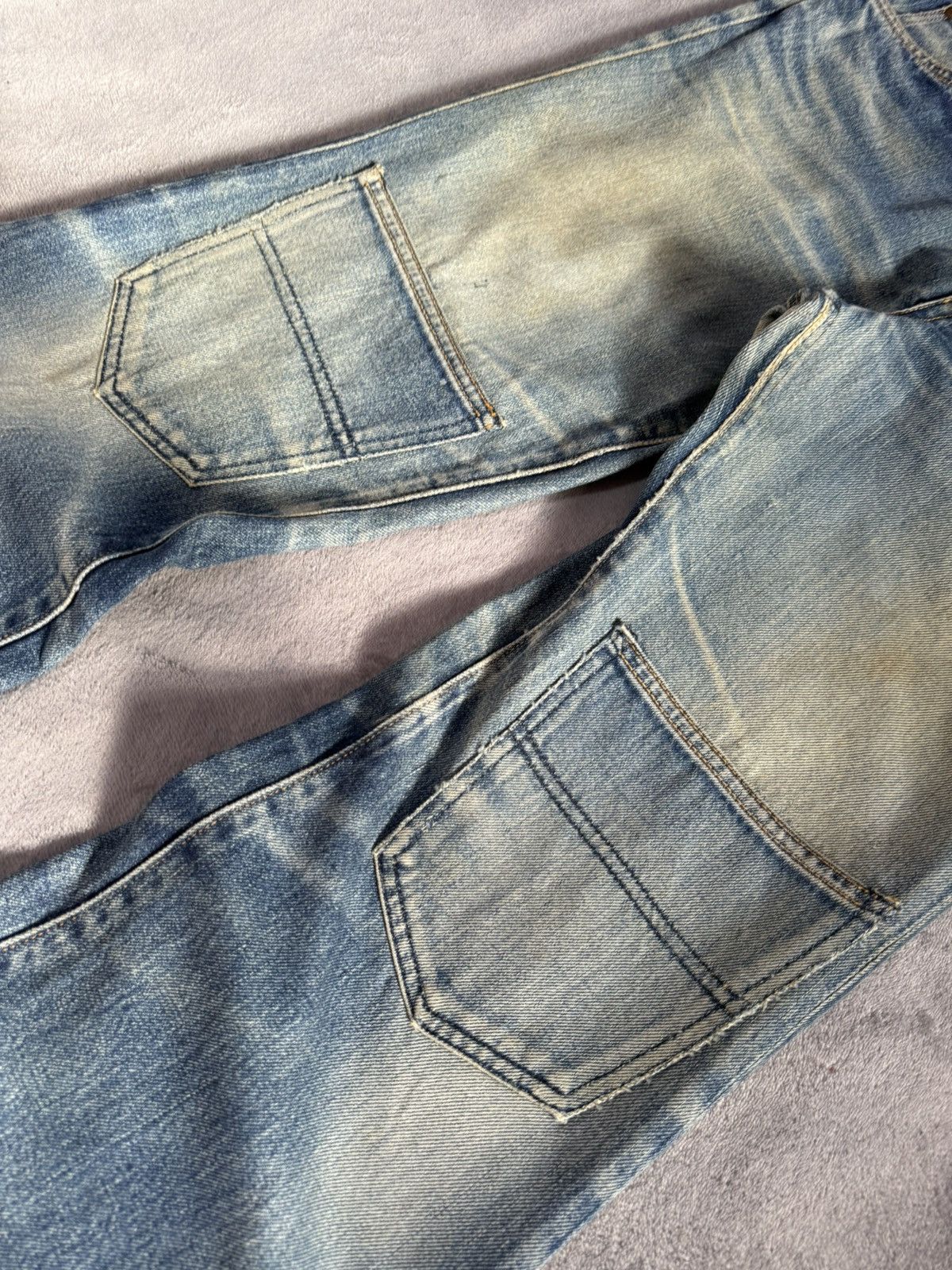 Big John × Vintage 70s Big John Talon Zipper Aging Distressed Mud Flared Jeans Size US 32 / EU 48 - 7 Thumbnail