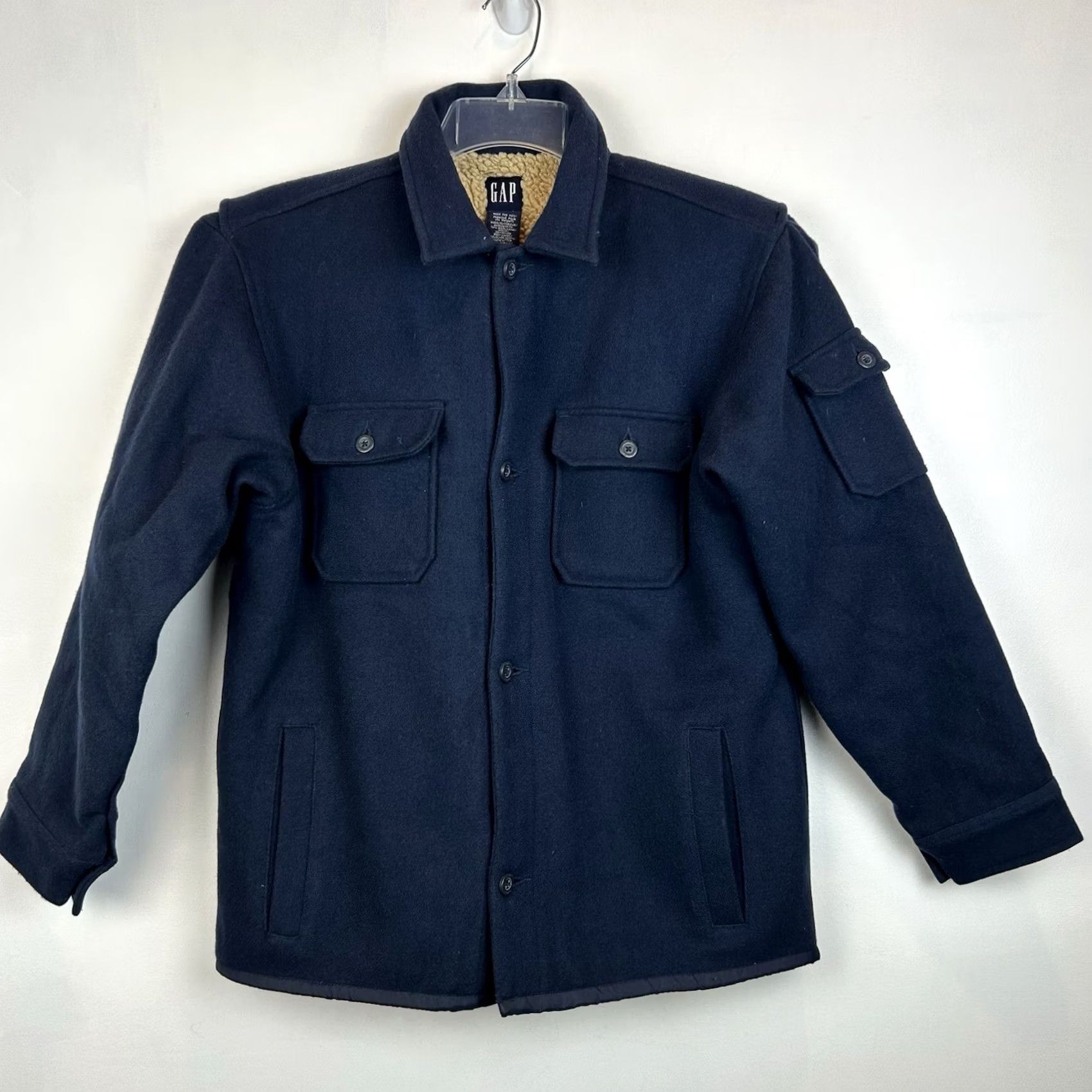 Gap Gap Jacket Womens M Wool Sherpa Lined Button Blue Heavy Chore Barn Read Size M / US 6-8 / IT 42-44 - 4 Thumbnail