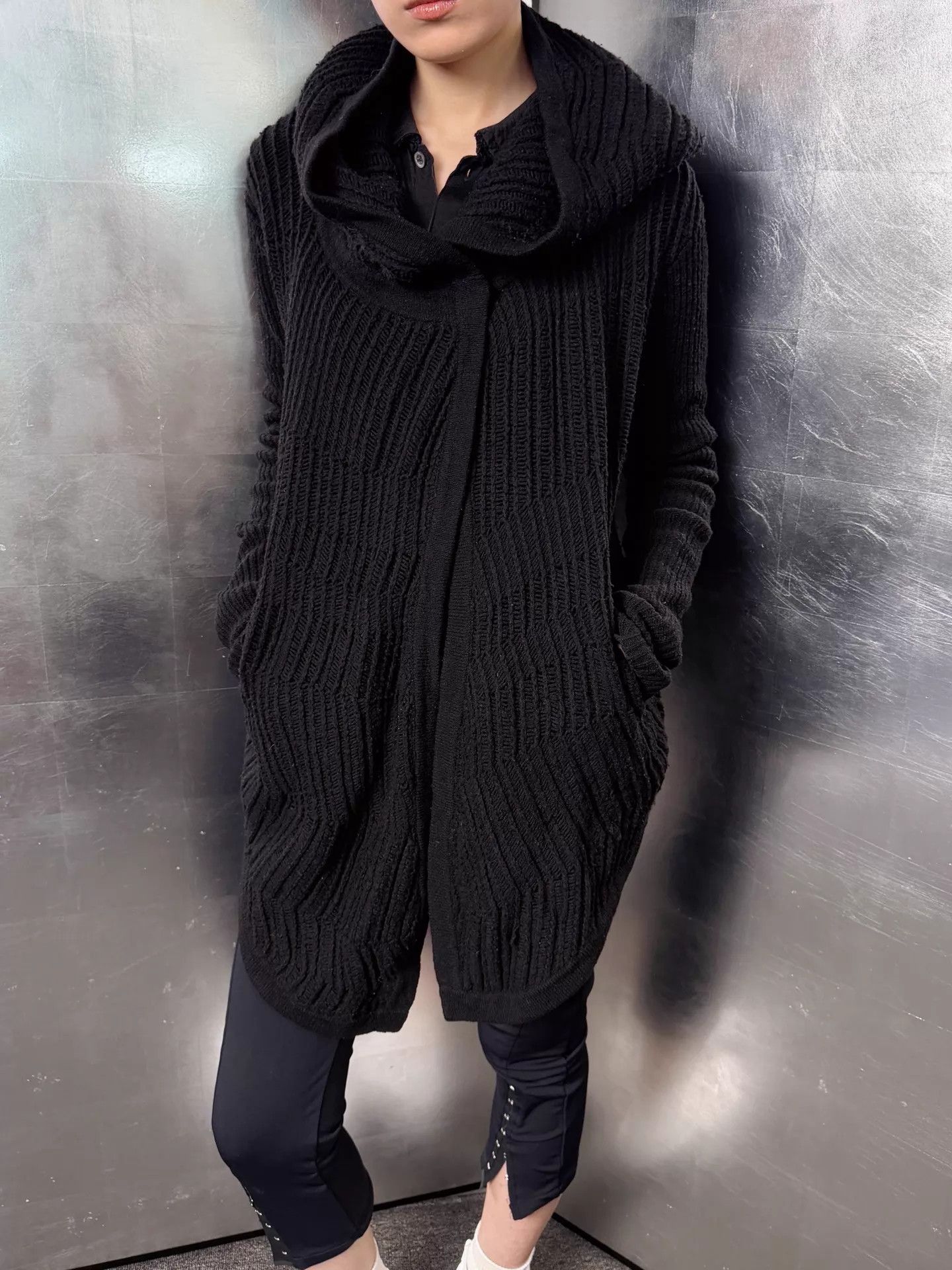 Helmut Lang Helmut Lang Vintage Wool-Knit Hooded Cardigan Size S Size S / US 4 / IT 40 - 7 Thumbnail