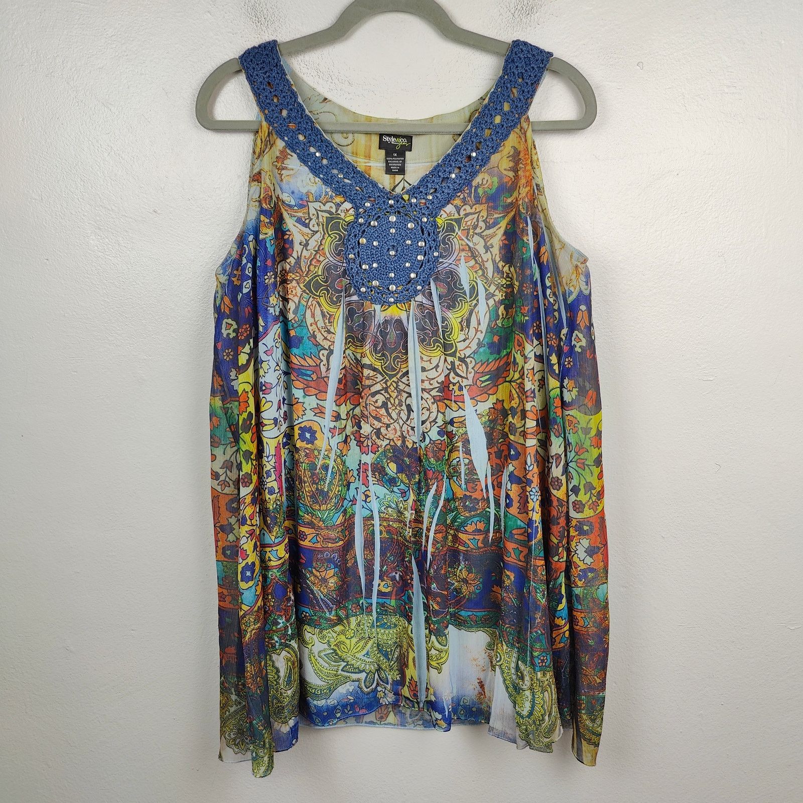 Other Vintage Y2K Style & Co Embellished Tank Top Womens 1X Size XL / US 12-14 / IT 48-50 - 1 Thumbnail