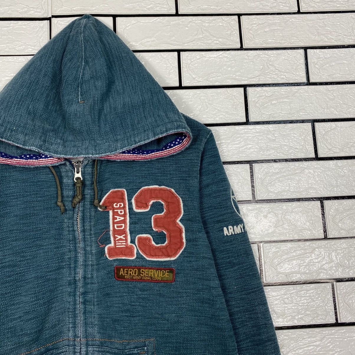 Avirex 📌Vintage Bomber Zipper Hoodie Jacket Avirex Over Print Size US L / EU 52-54 / 3 - 7 Thumbnail