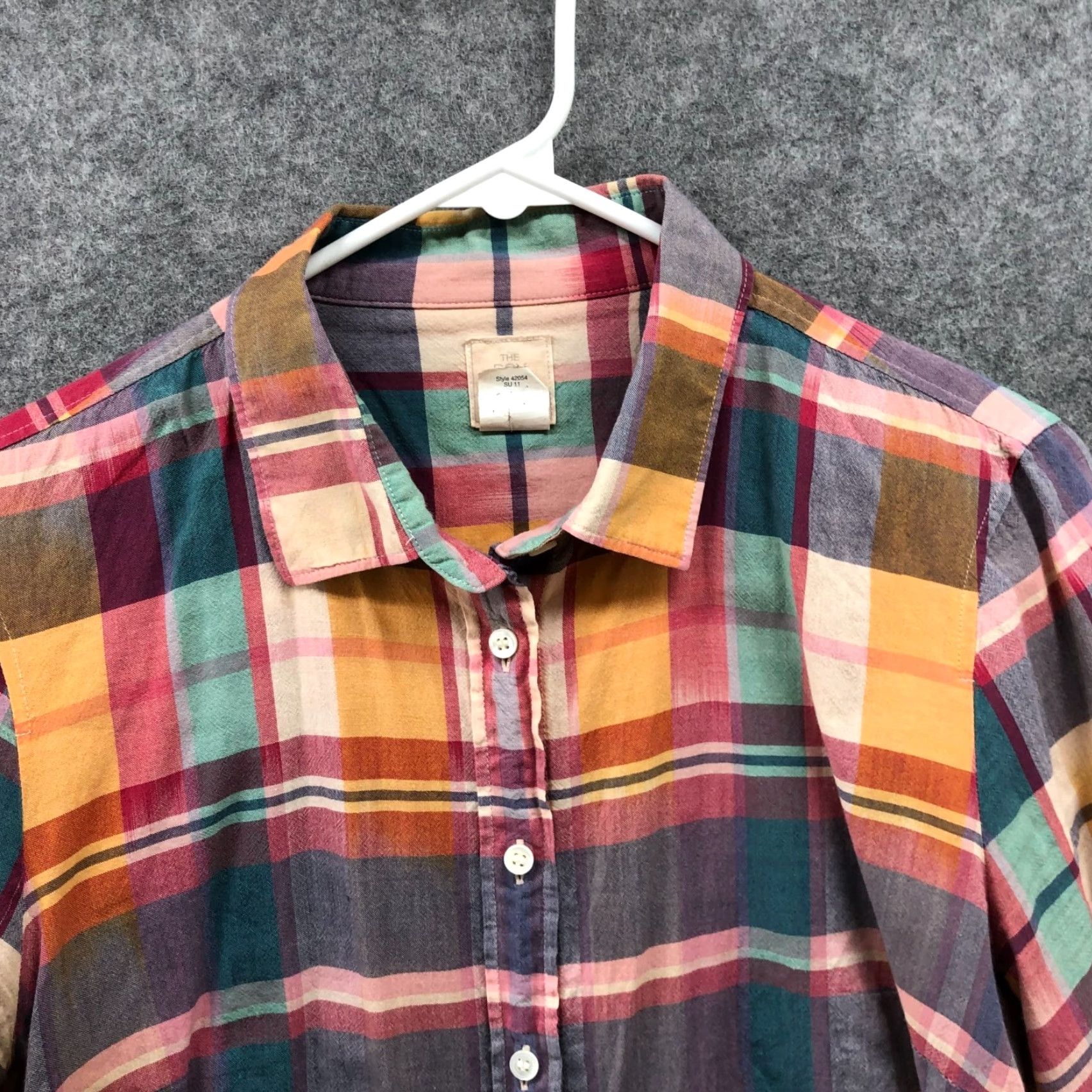 J.Crew J. Crew Button-Up Shirt Womens 6 Long Sleeve Plaid Lightweight Cotton Multicolor Shirt Size M / US 6-8 / IT 42-44 - 6 Thumbnail
