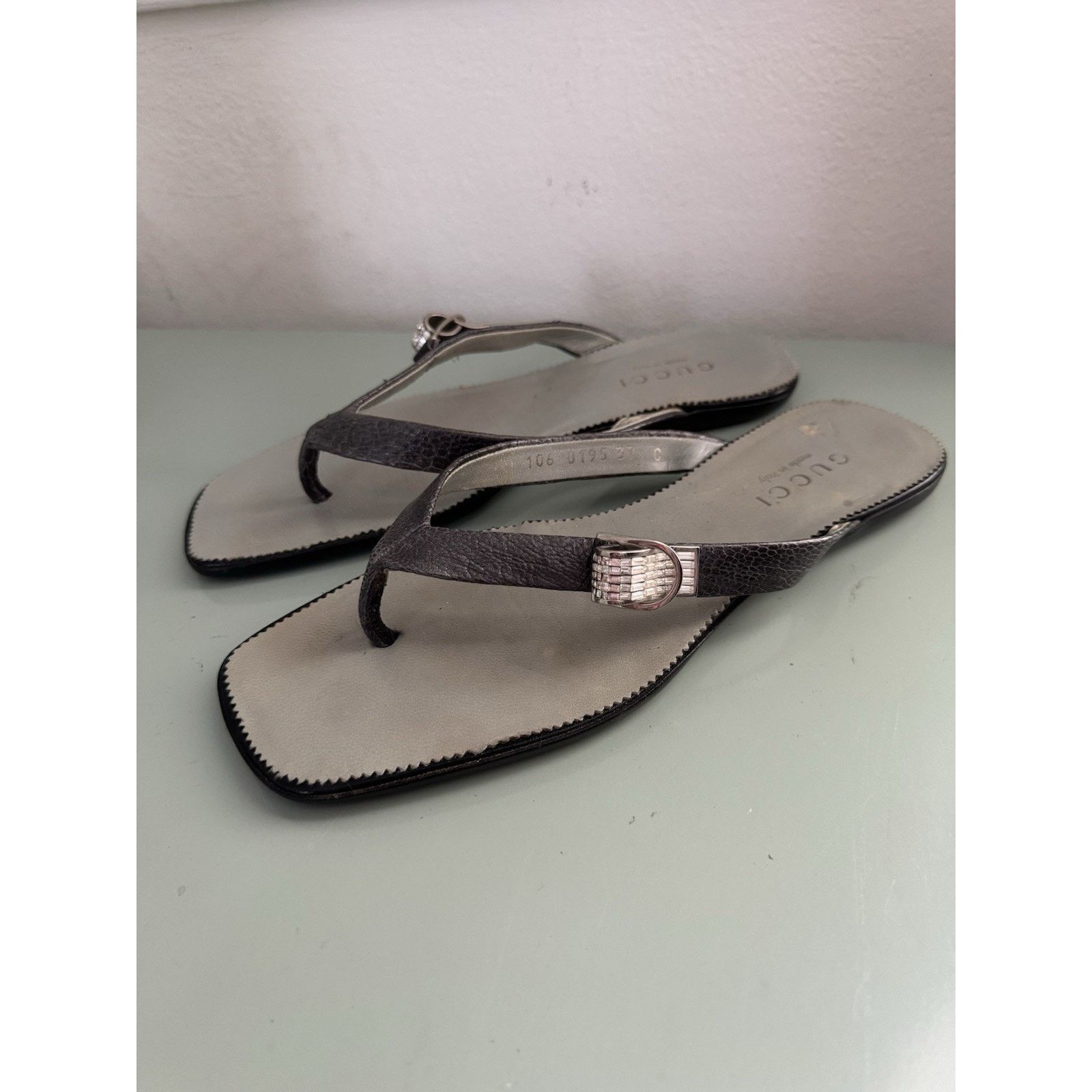 Gucci Vintage 90’s Y2K Gucci Strappy Thong Sandal Flats Size US 6.5 / IT 36.5 - 1 Thumbnail