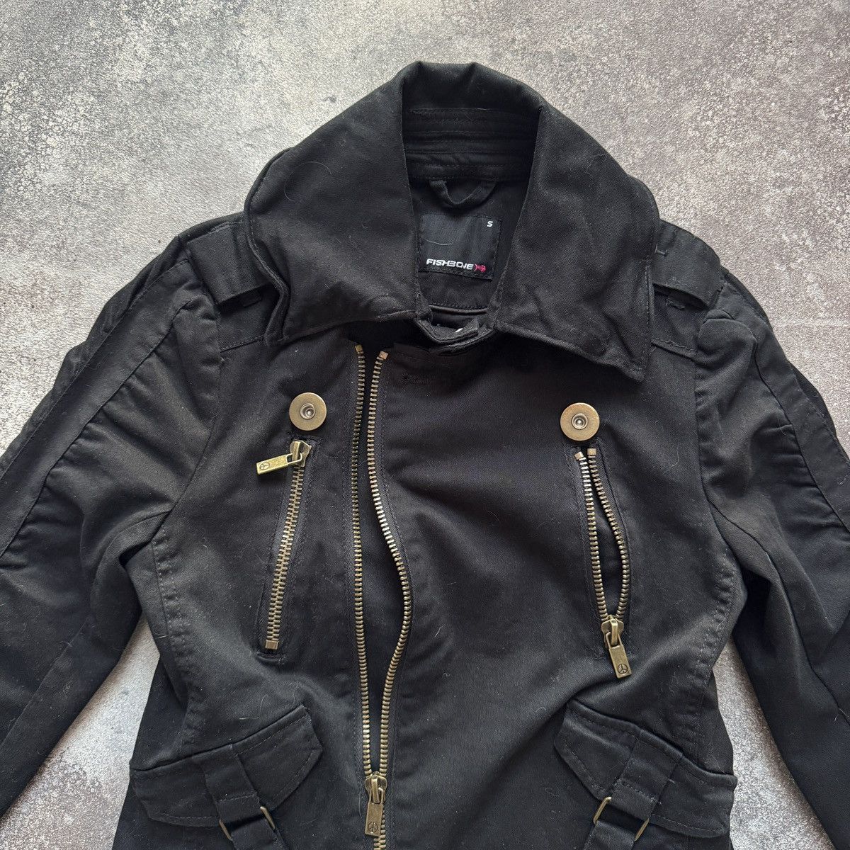 If Six Was Nine Y2K Zip Details Moto Gothic Cropped Jacket Size S / US 4 / IT 40 - 5 Thumbnail