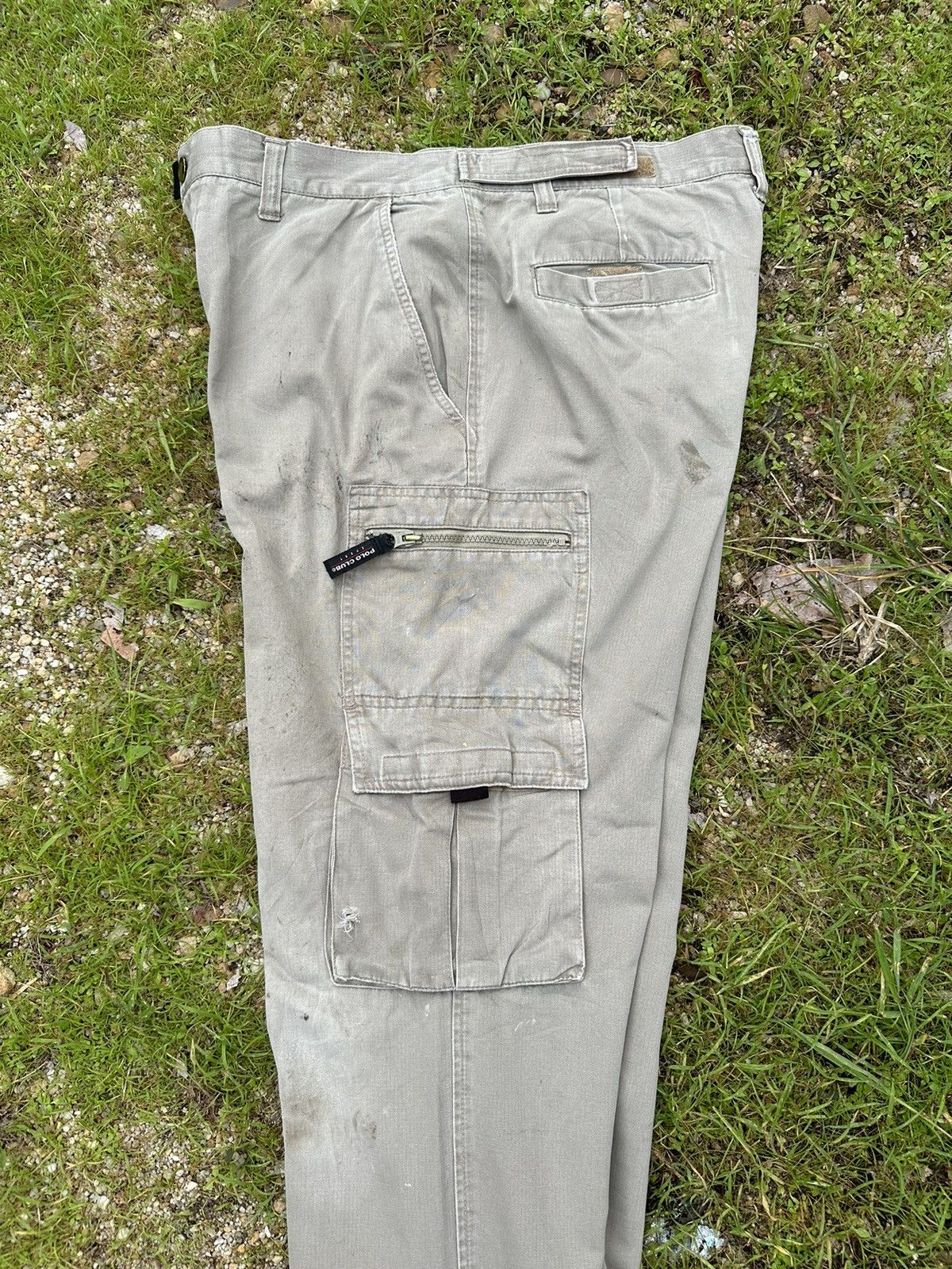 5351 POUR LES HOMMES BAGGY POLO CLUB TROUSERS RIPSTOP MULTIPOCKET DIRTY PANTS Size US 33 - 14 Thumbnail